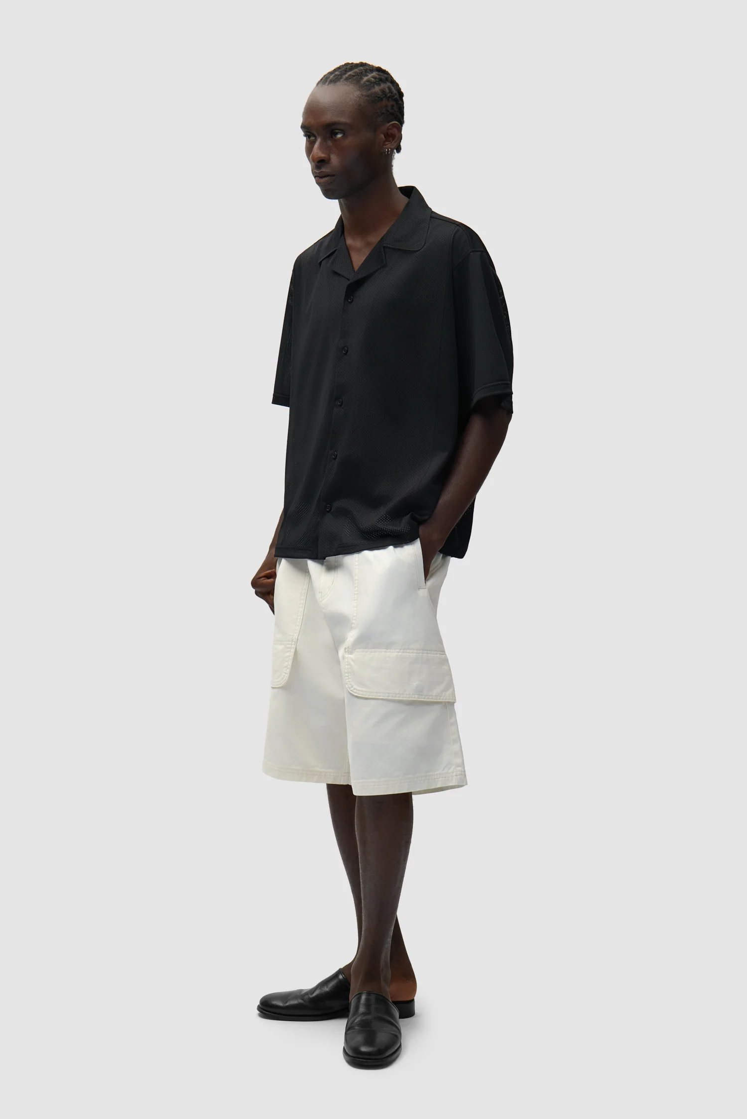 Short cargo en toile - Crème - Image 6