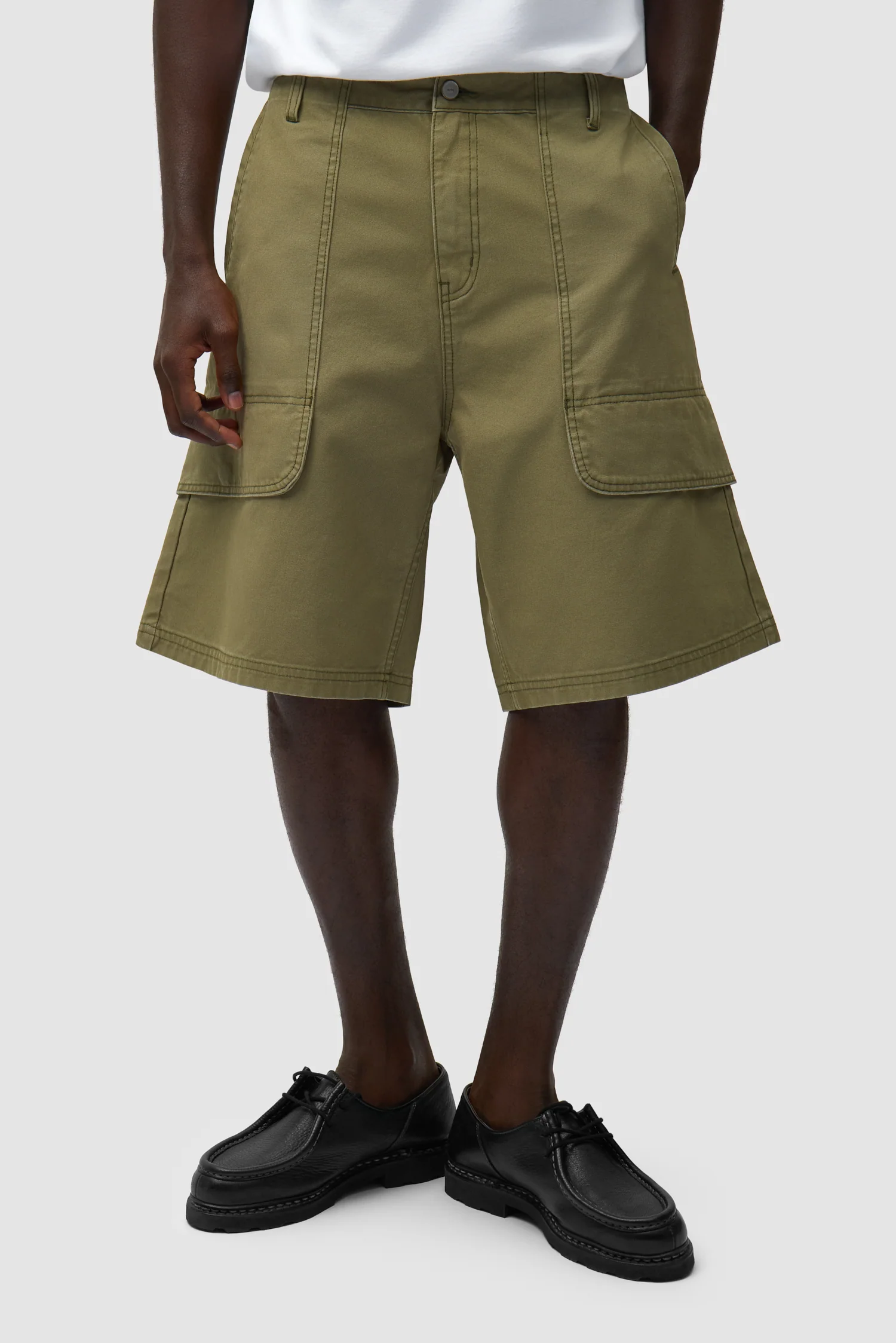 Short cargo en toile - Vert - Image 2