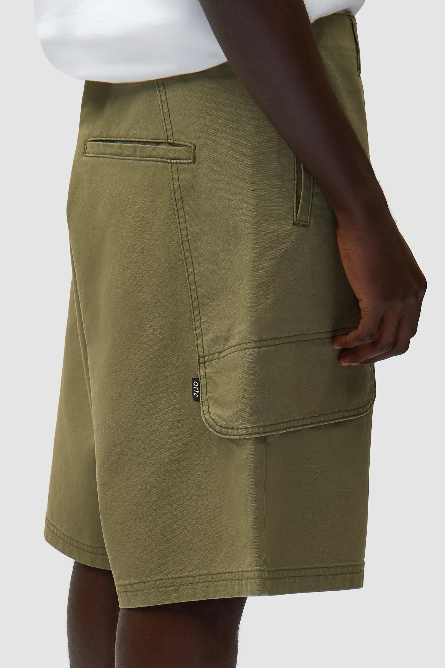 Short cargo en toile - Vert - Image 9