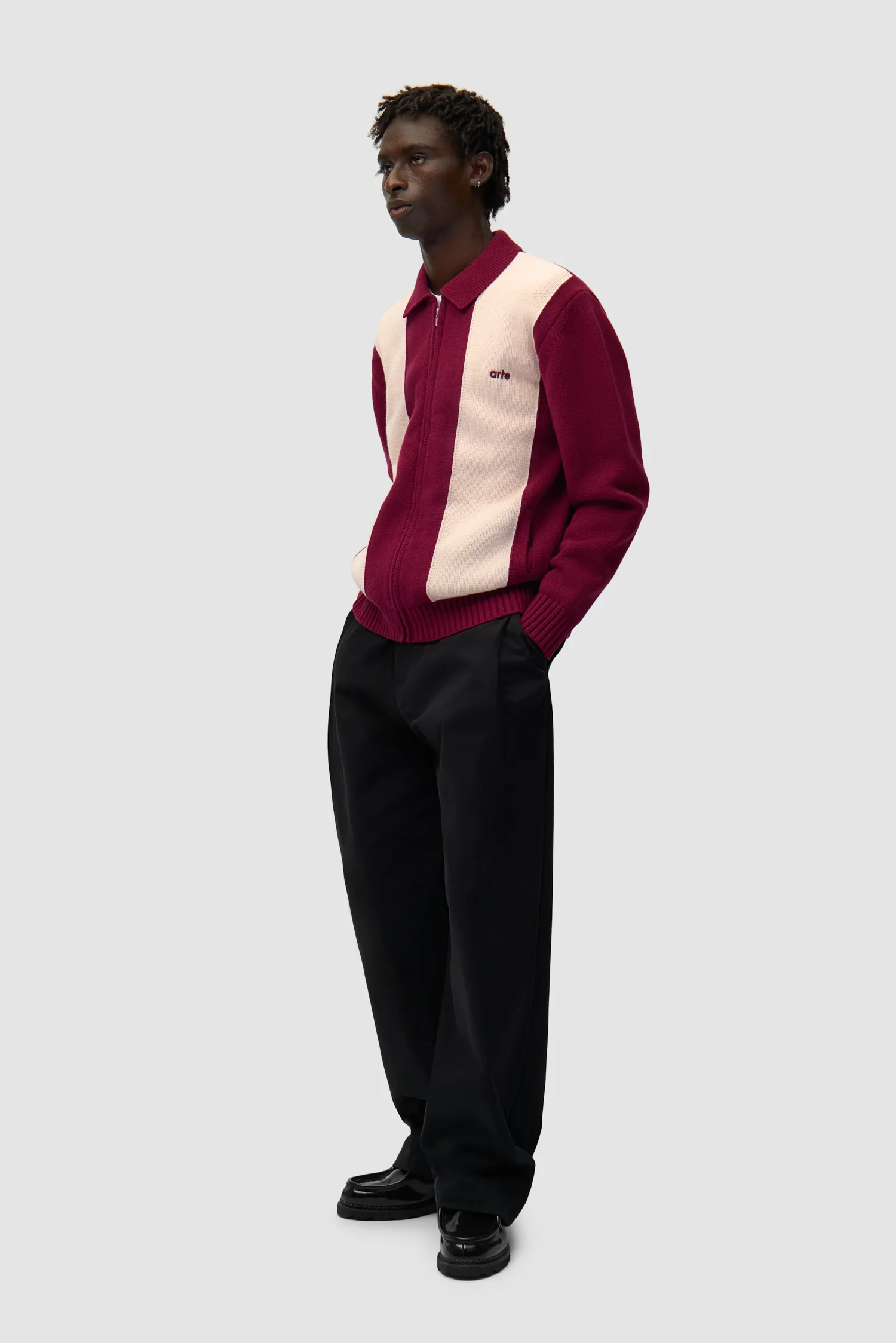 Cardigan - Bordeaux/Crème - Image 4