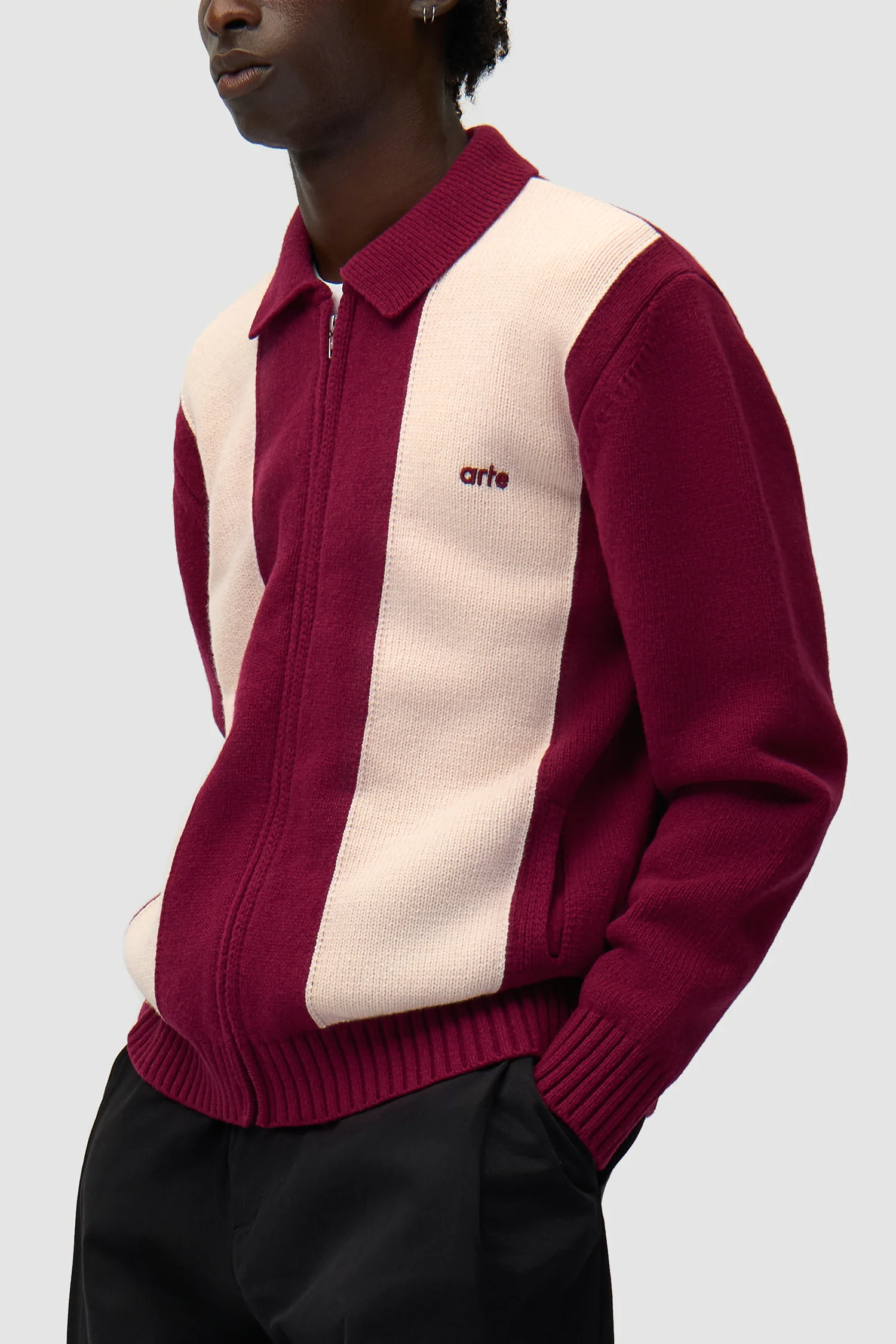 Cardigan - Bordeaux/Crème - Image 7