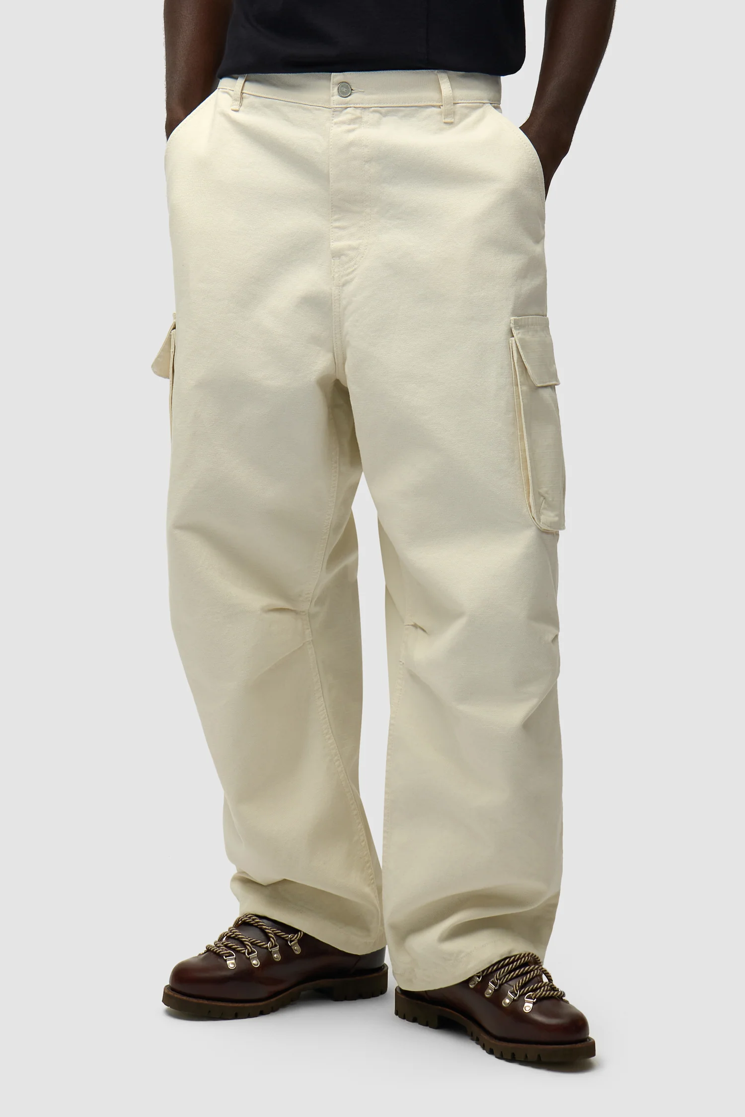 Pantalon cargo en ribstop - Crème - Image 2