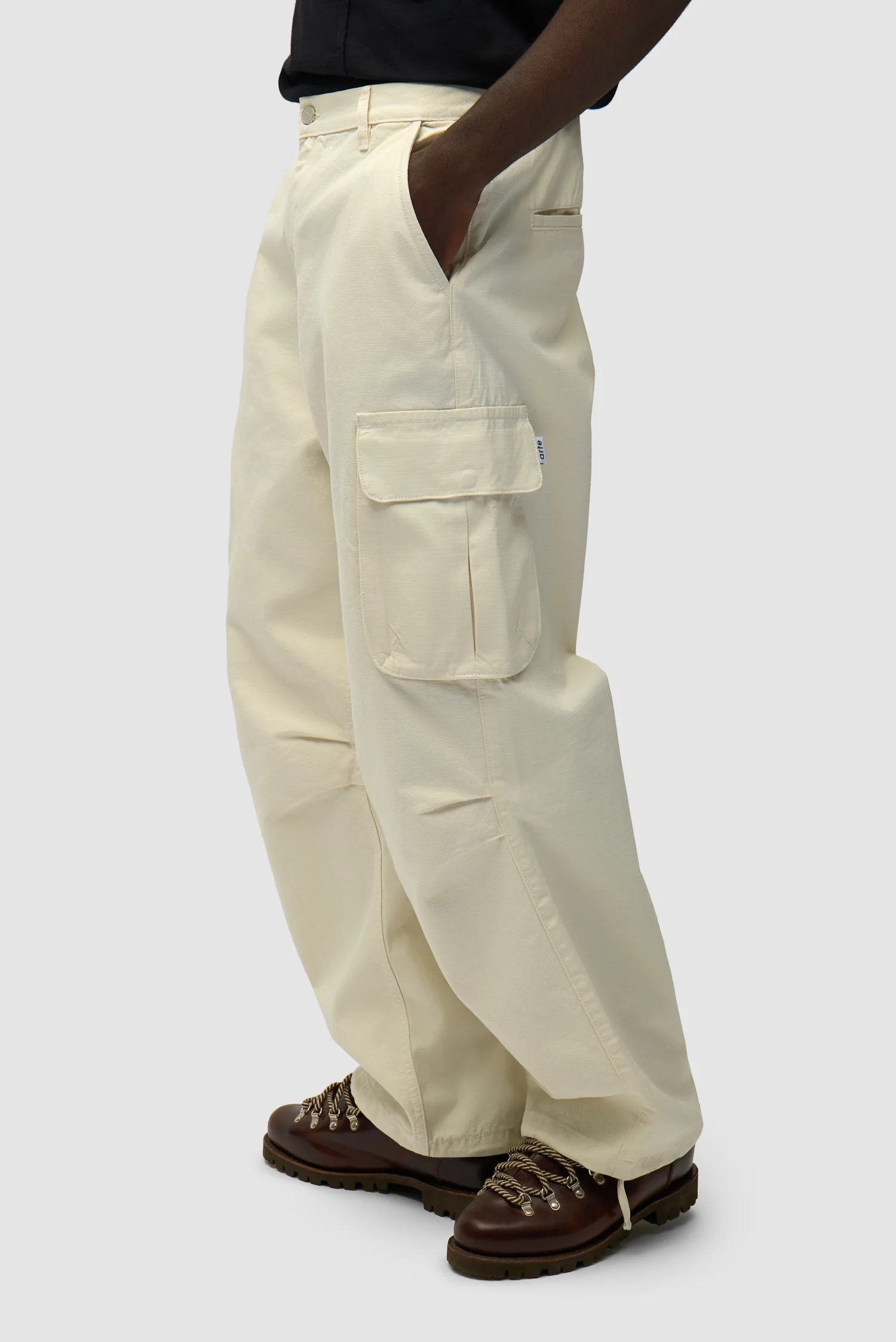 Pantalon cargo en ribstop - Crème - Image 3