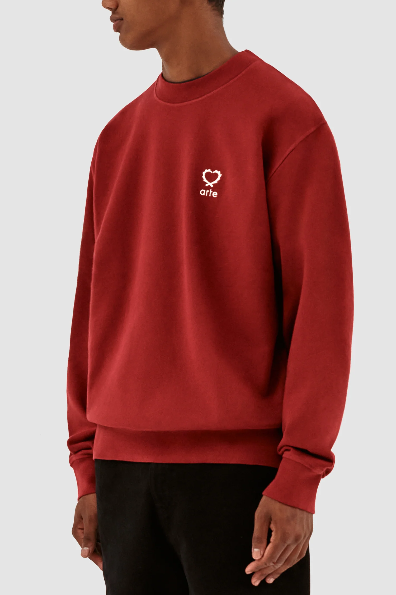 Carlos Small Heart Crewneck - Bordeaux - Image 7