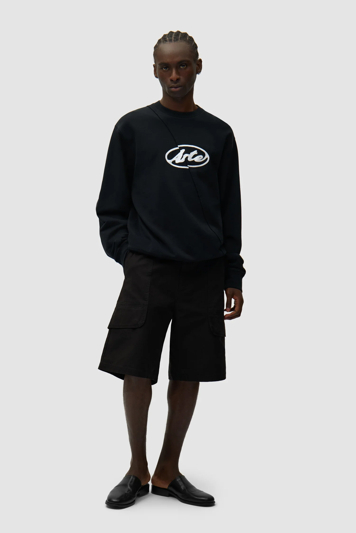 Pull brodé avec logo circulaire - Noir - Image 4