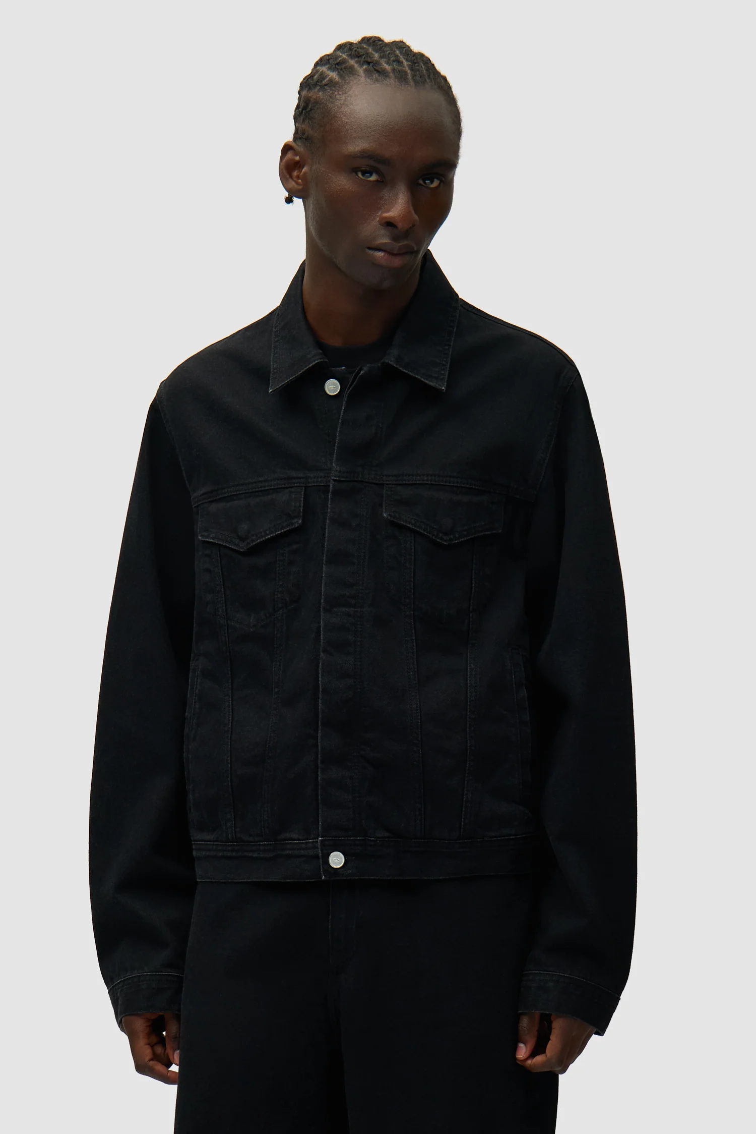 Veste en jean avec logo cercle - Noir - Image 3