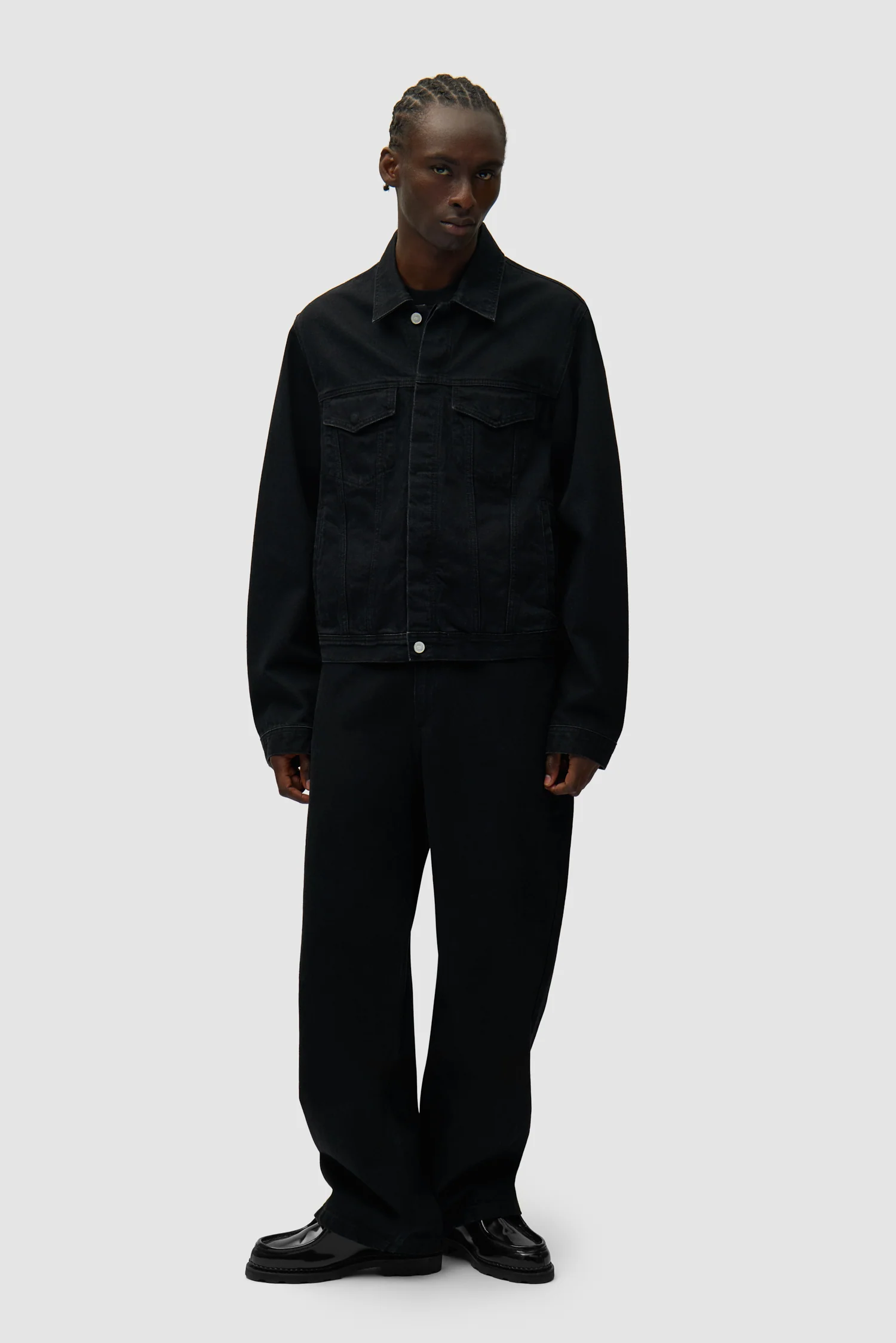 Veste en jean avec logo cercle - Noir - Image 4