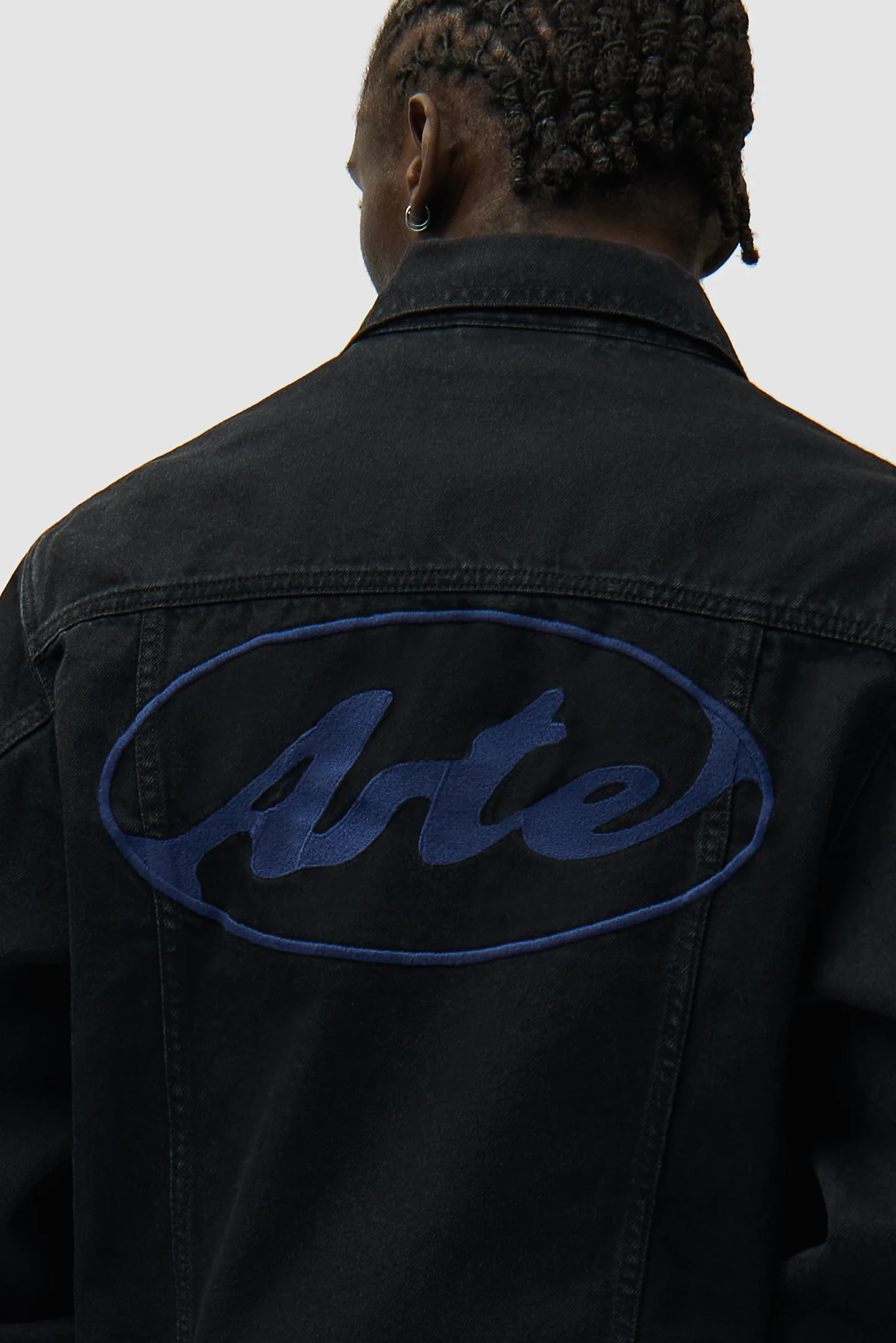 Veste en jean avec logo cercle - Noir - Image 8