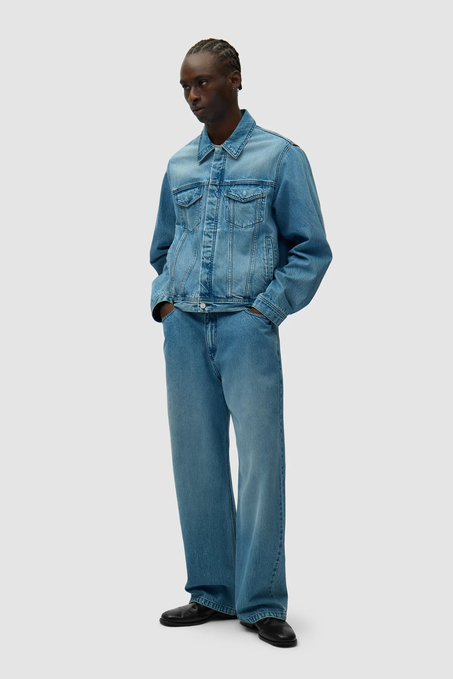 Veste en jean avec logo cercle - Denim Bleach - Image 5