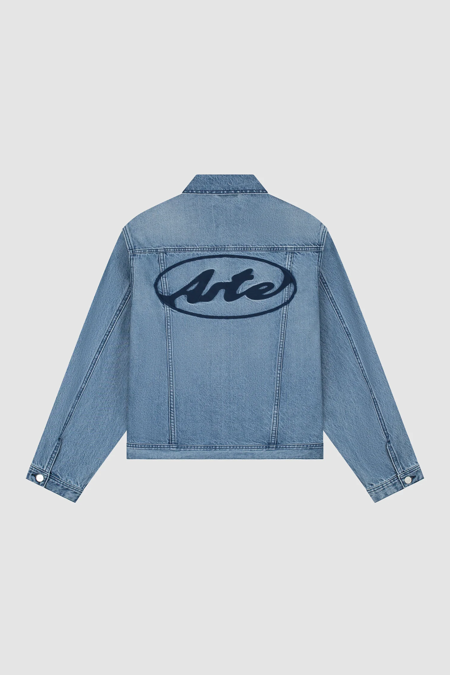 Veste en jean avec logo cercle - Denim Bleach - Image 9