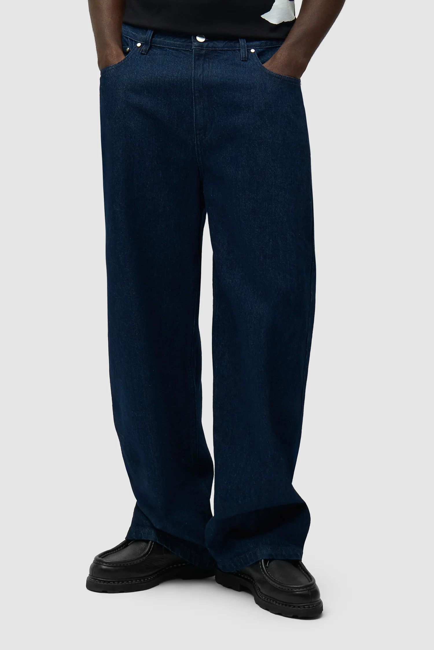 Pantalon à poche avec logo circulaire - Denim brut - Image 3