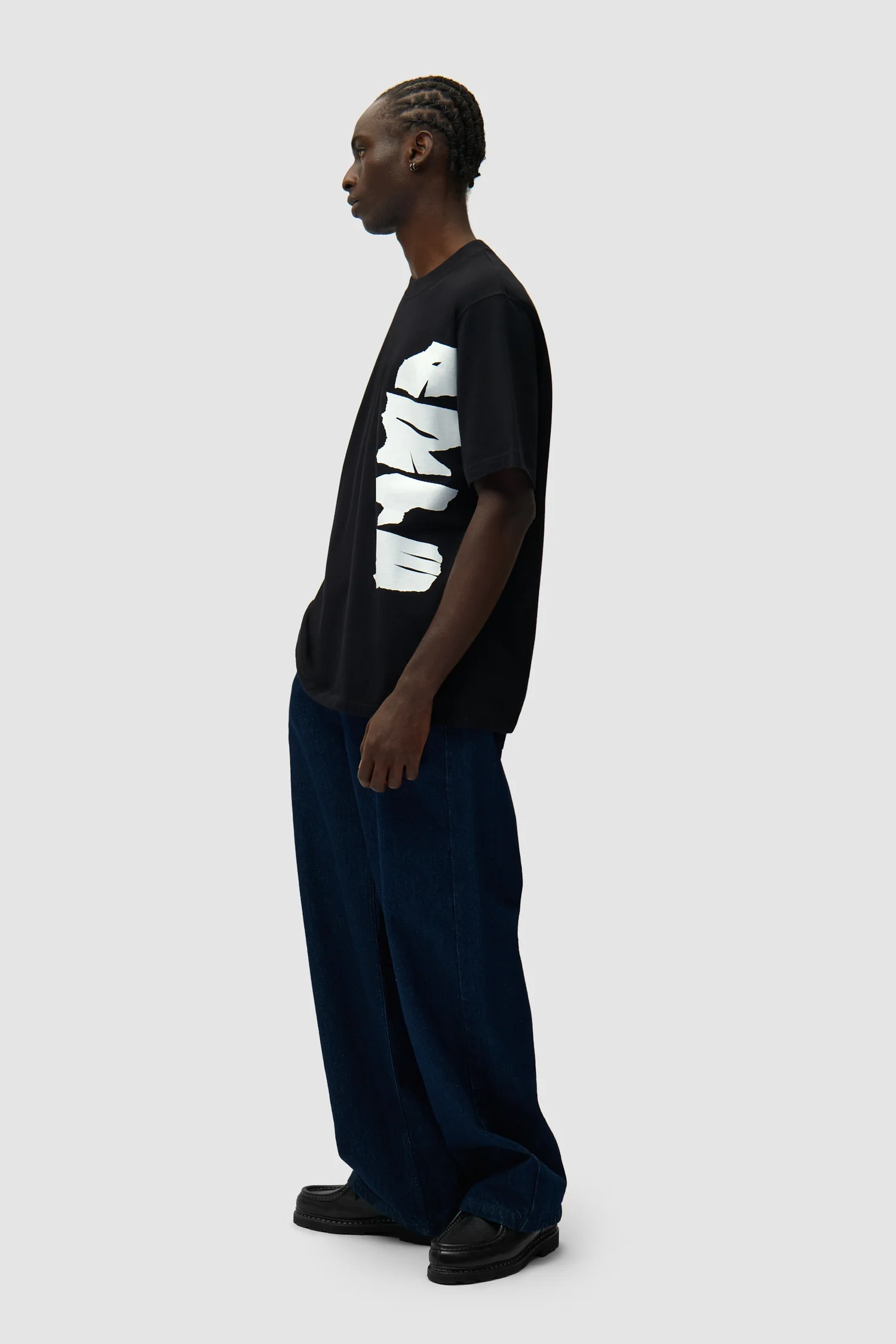 Pantalon à poche avec logo circulaire - Denim brut - Image 6