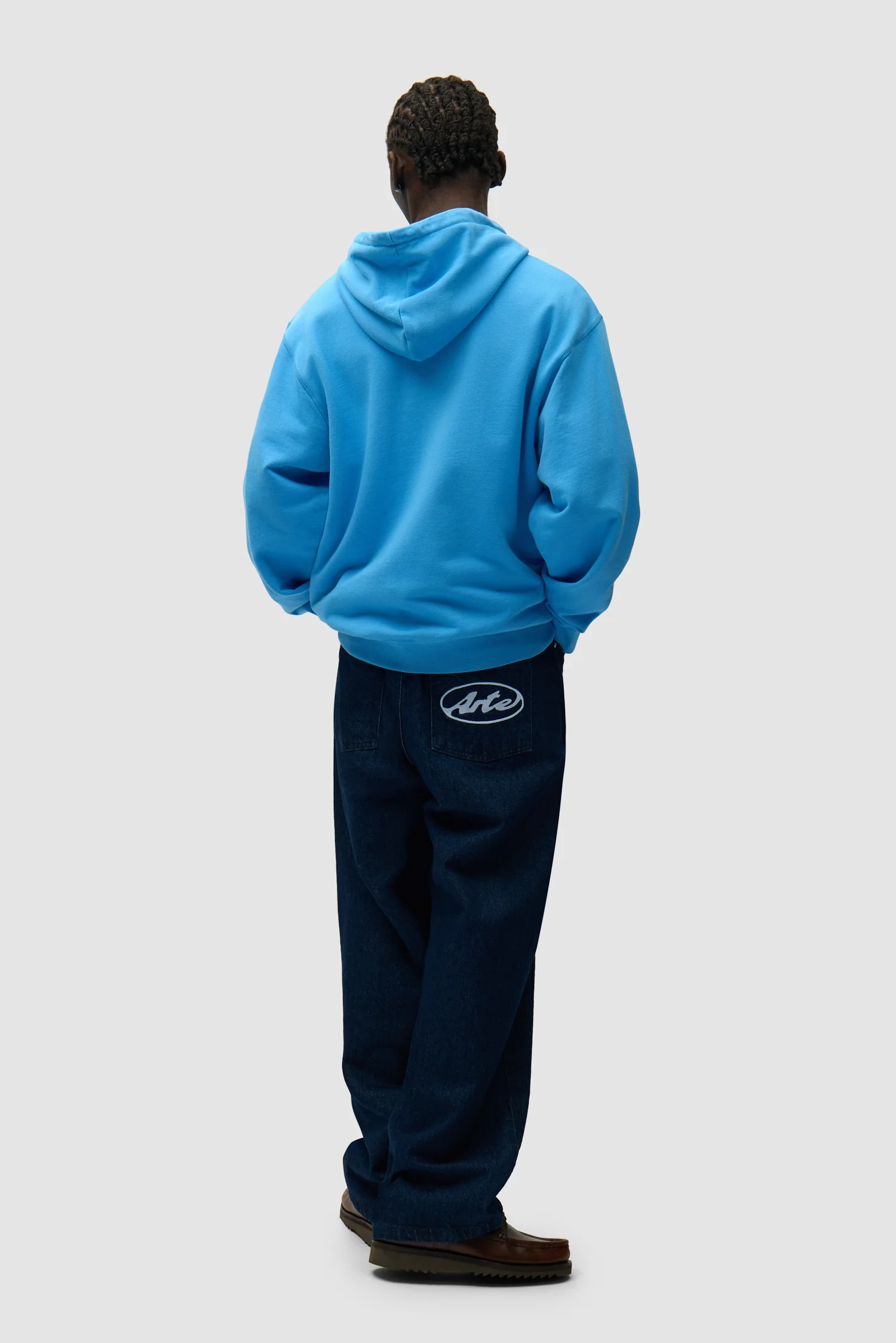 Sweat à capuche zippé avec logo circulaire - Bleu - Image 5