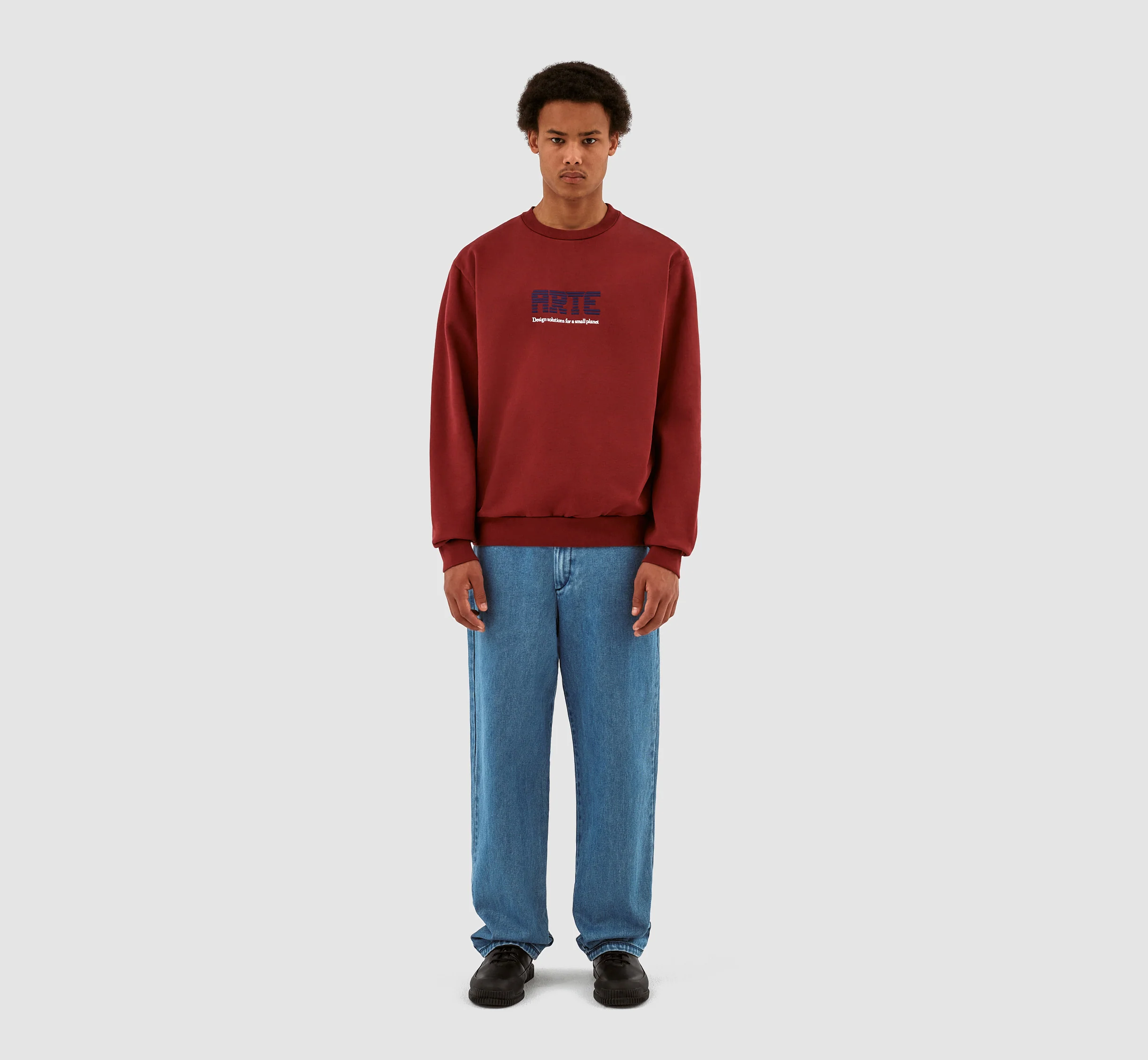 Clarck Block Logo Crewneck - Bordeaux - Image 5
