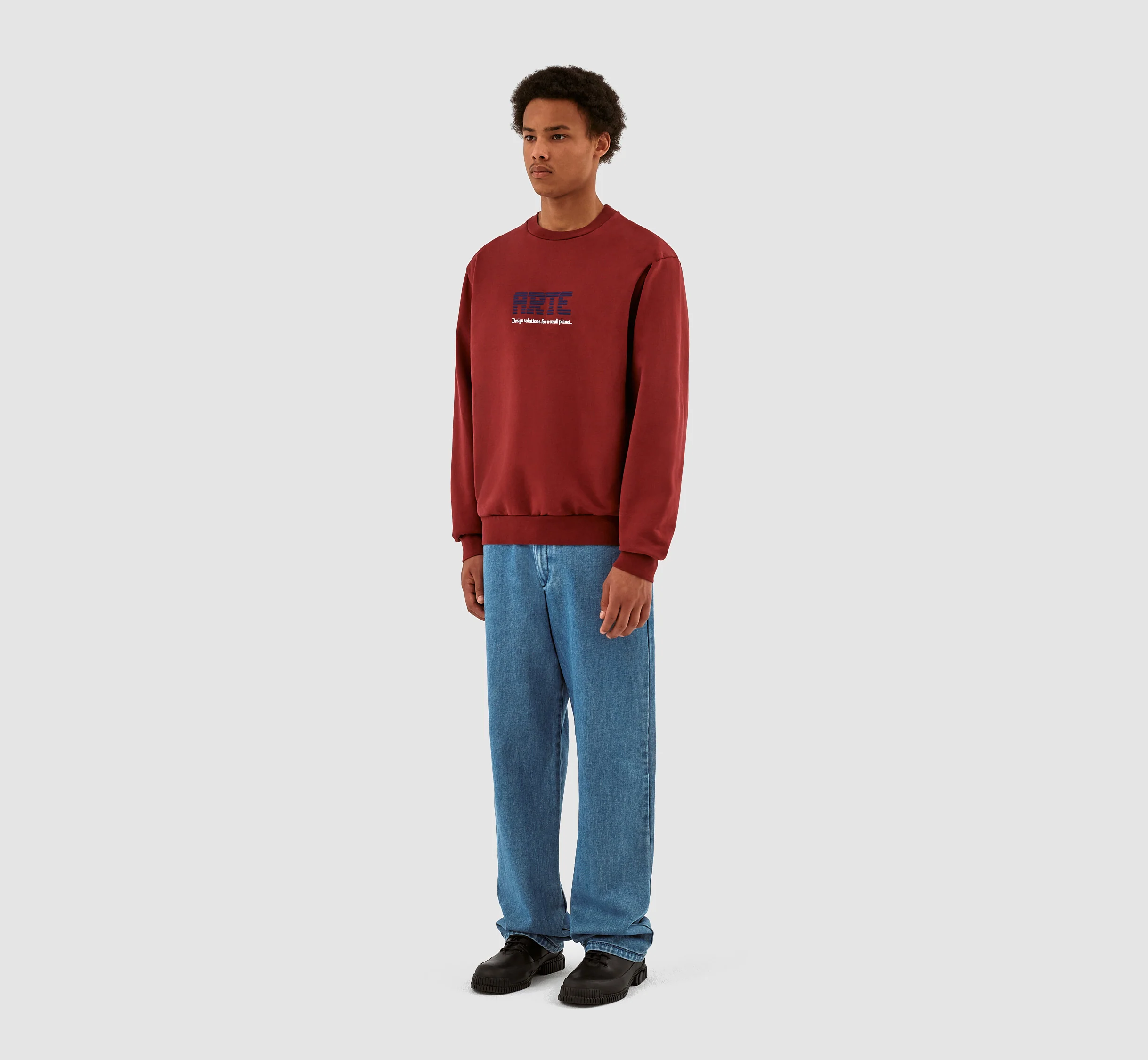 Clarck Block Logo Crewneck - Bordeaux - Image 6