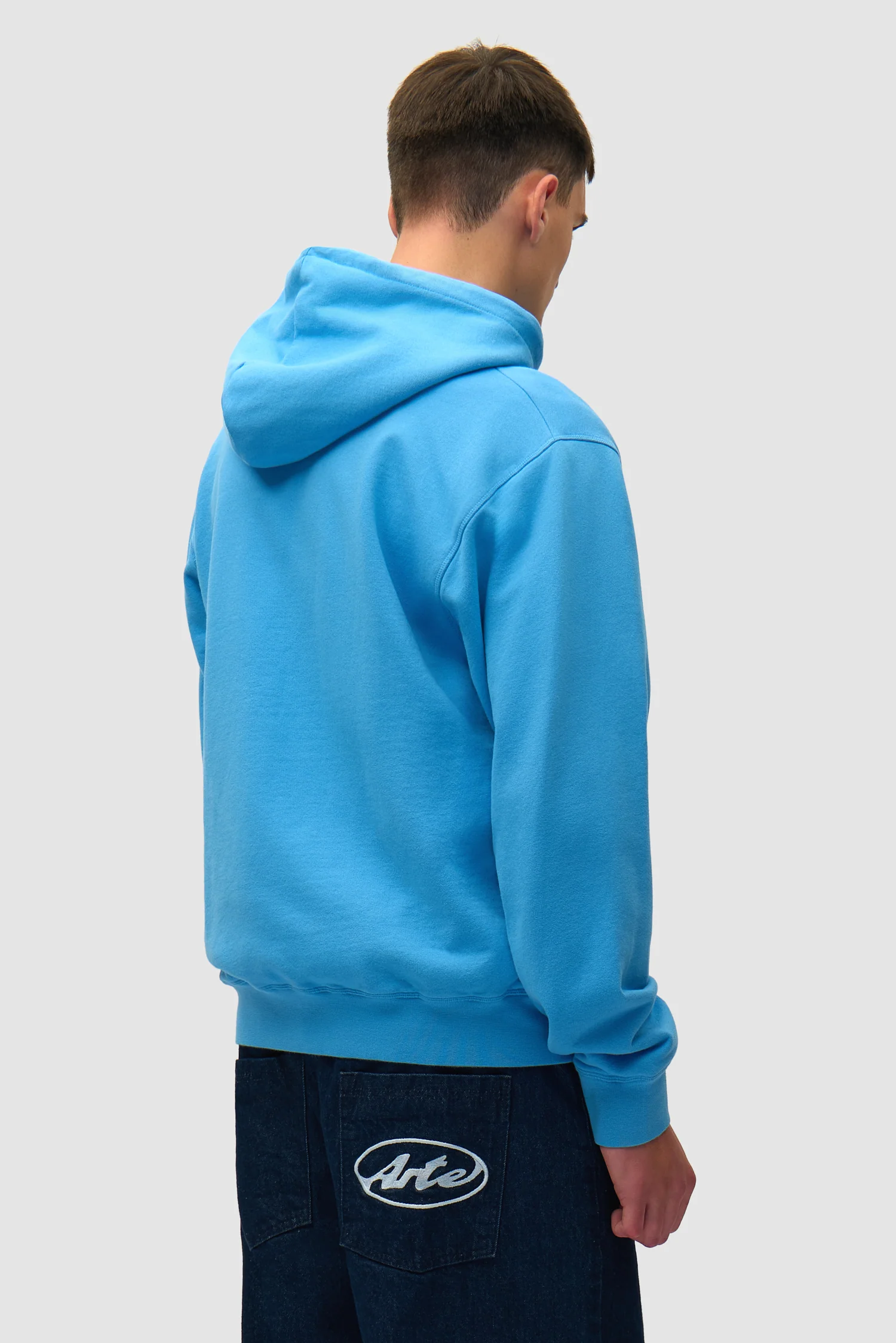 Sweat à capuche avec logo collage - Bleu - Image 3
