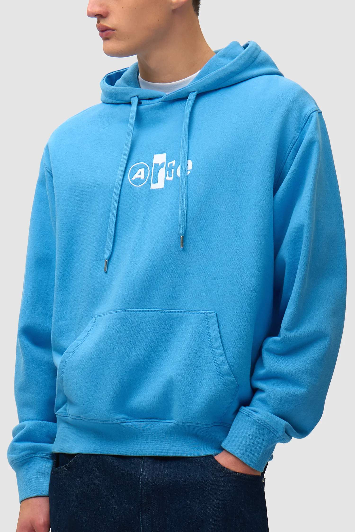 Sweat à capuche avec logo collage - Bleu - Image 7