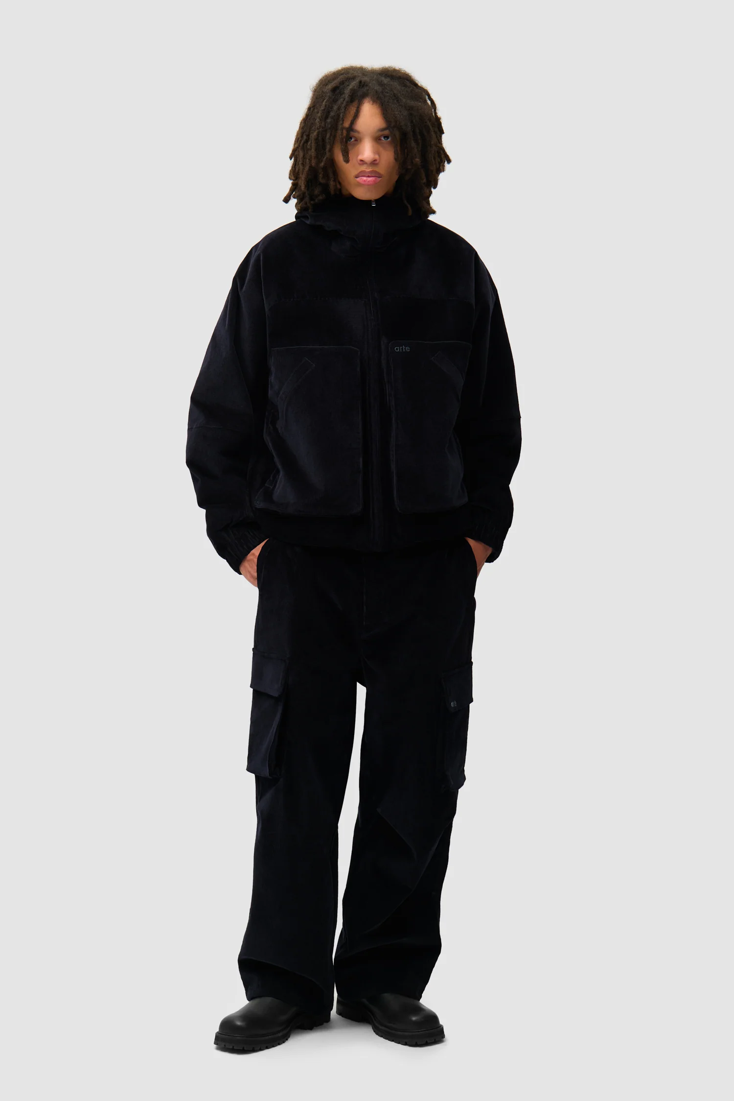 Pantalon cargo en velours côtelé - Marine - Image 6