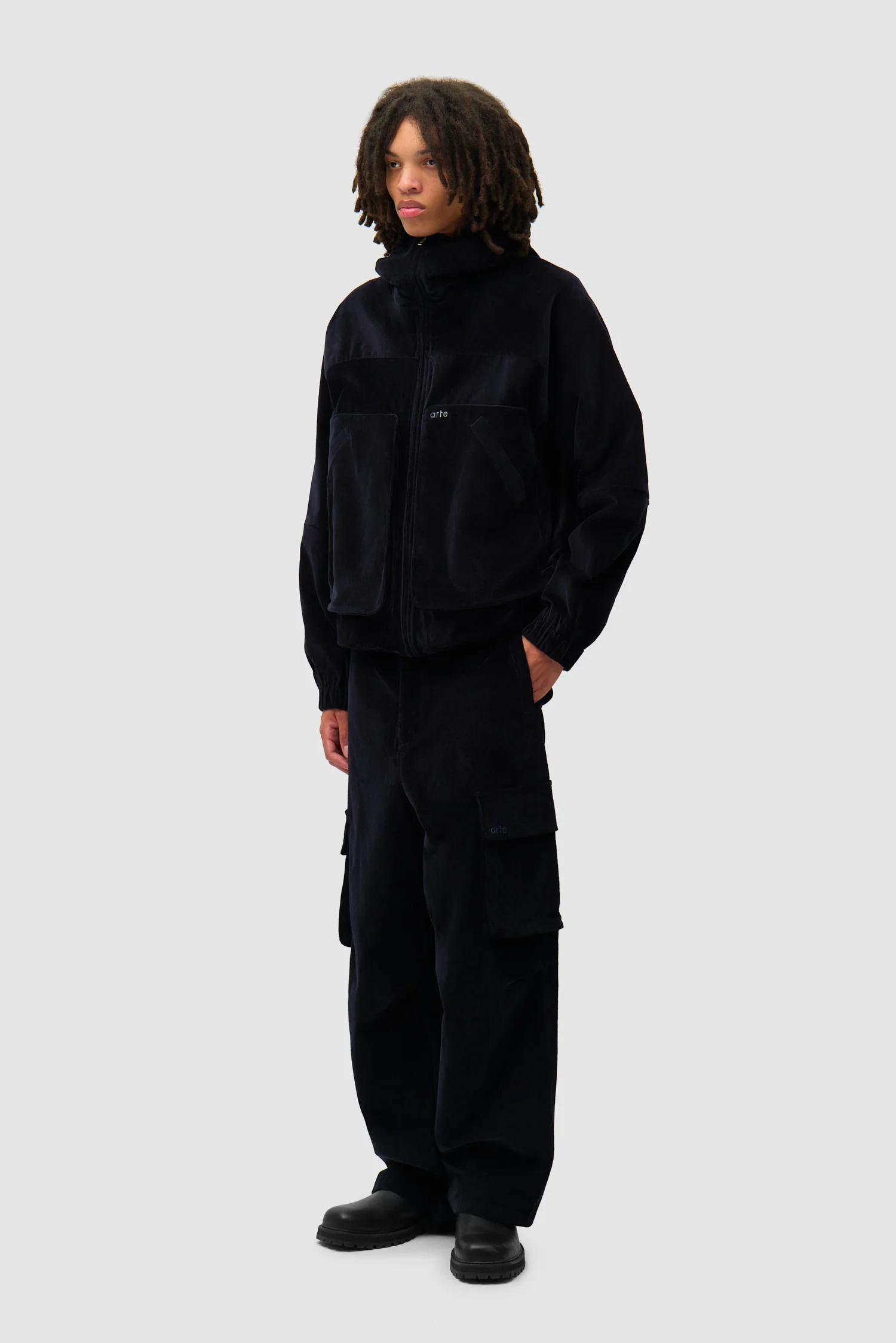 Pantalon cargo en velours côtelé - Marine - Image 7