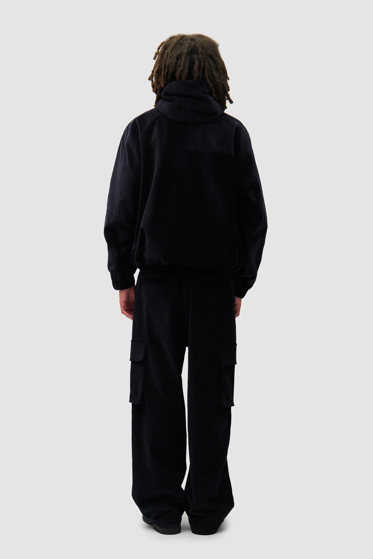 Pantalon cargo en velours côtelé - Marine - Image 8