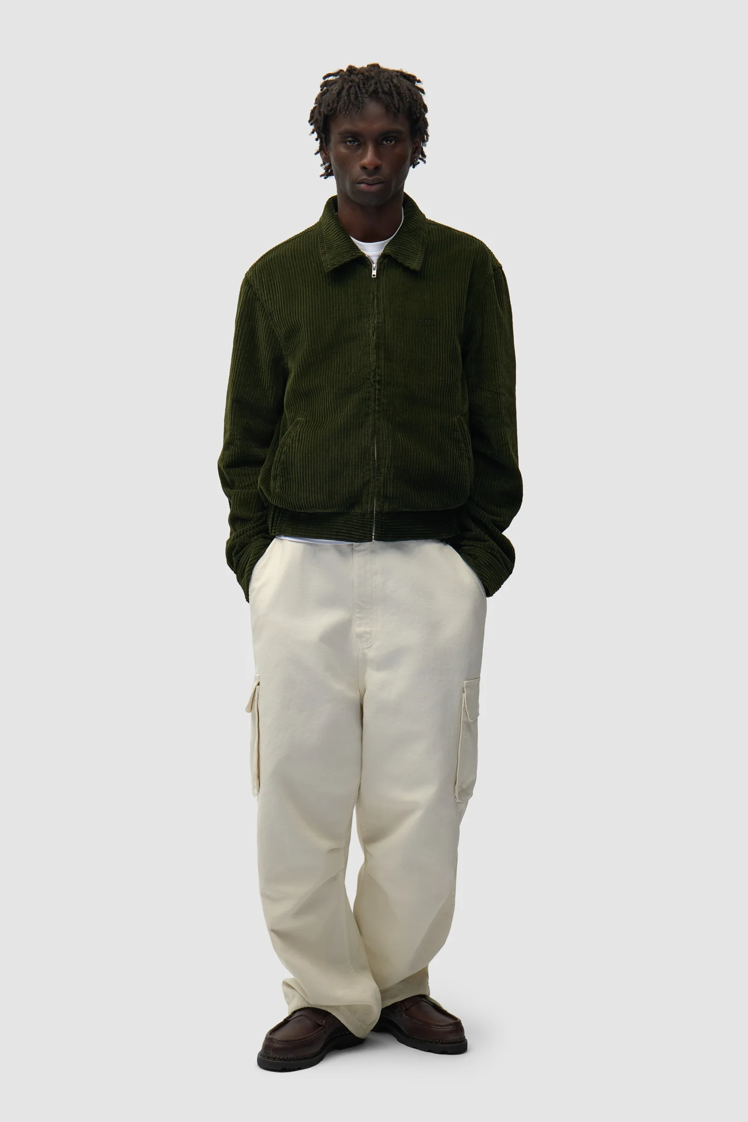 Veste en velours côtelé - Vert - Image 4