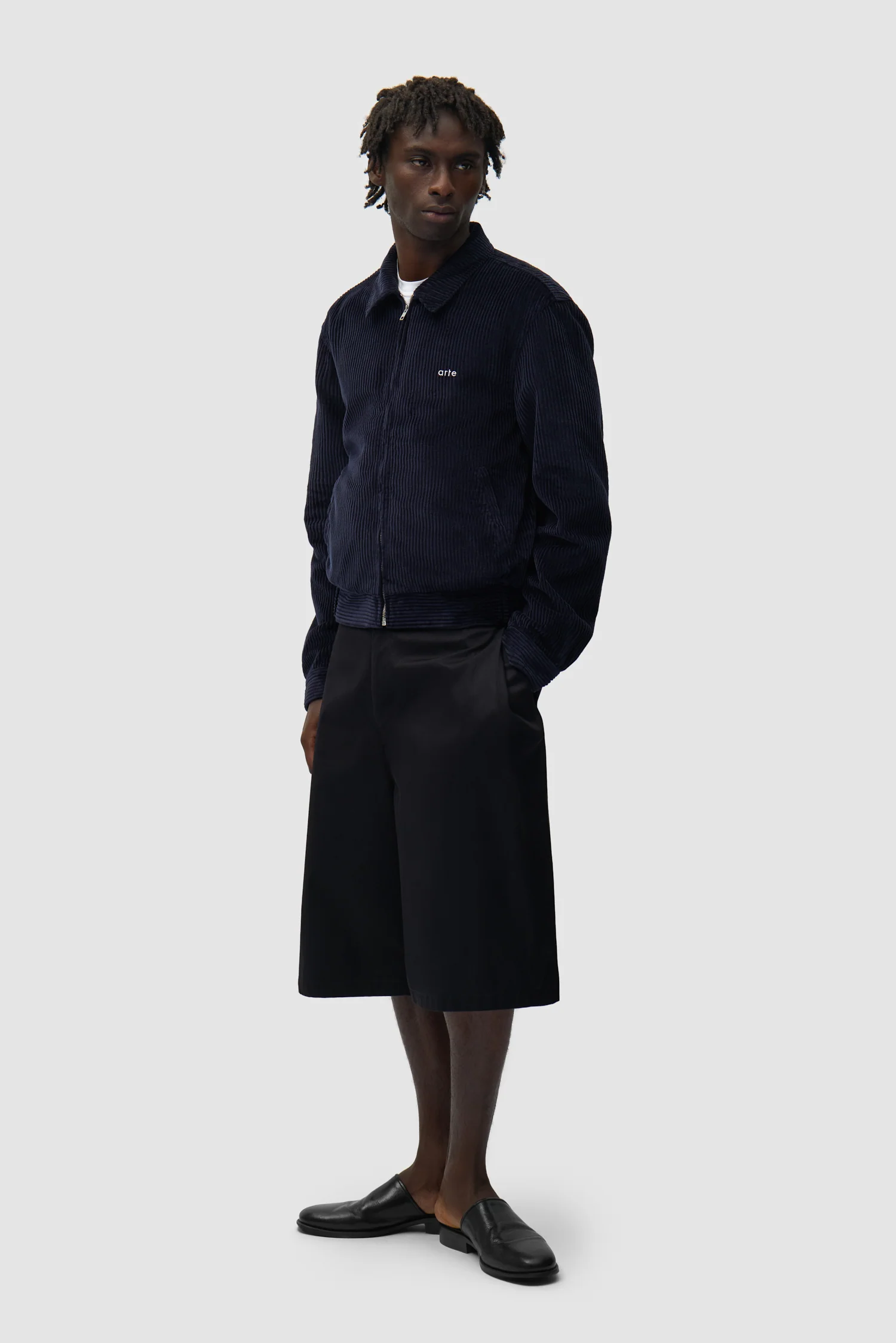 Veste en velours côtelé - Bleu marine - Image 4