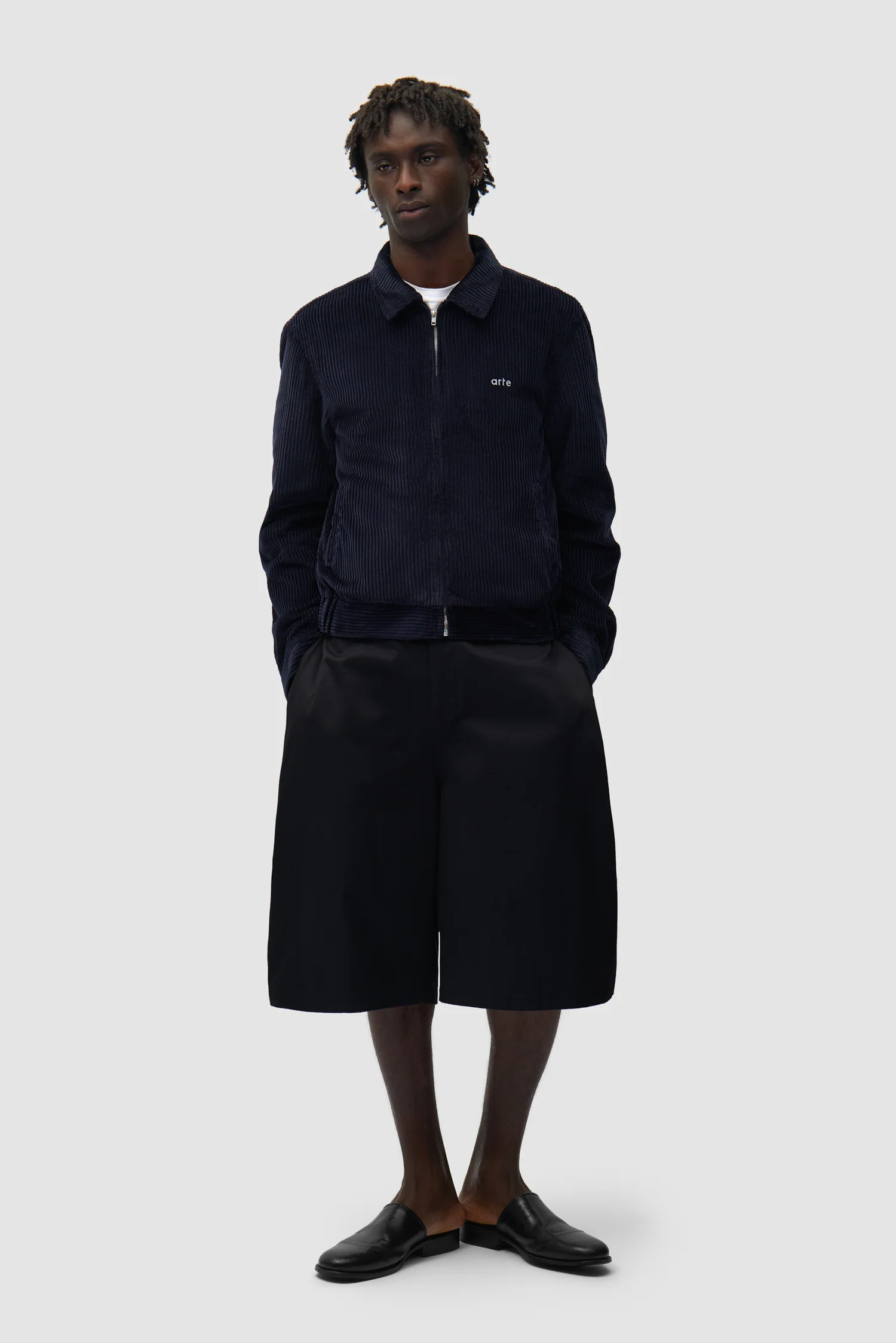 Veste en velours côtelé - Bleu marine - Image 5
