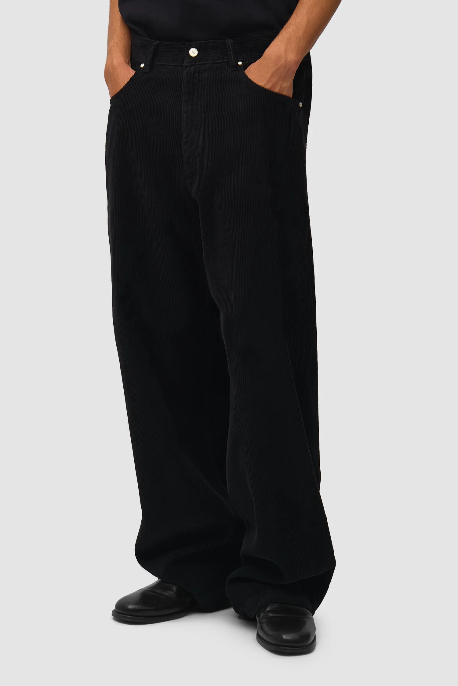 Pantalon en velours côtelé - Noir - Image 3