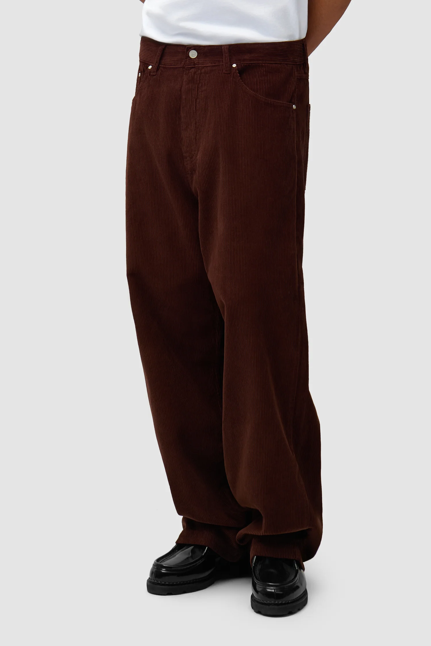 Pantalon en velours côtelé - Marron - Image 3