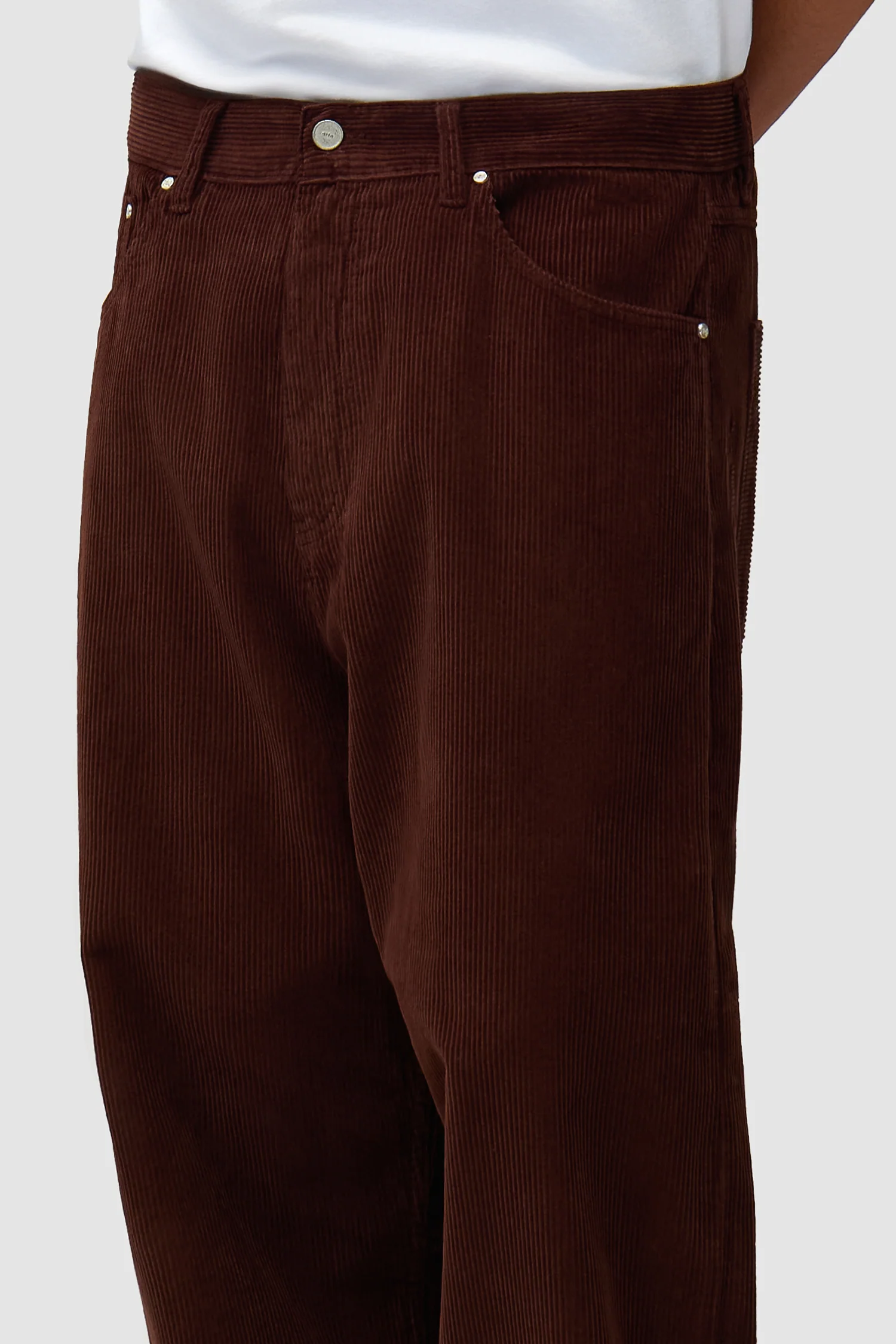 Pantalon en velours côtelé - Marron - Image 8