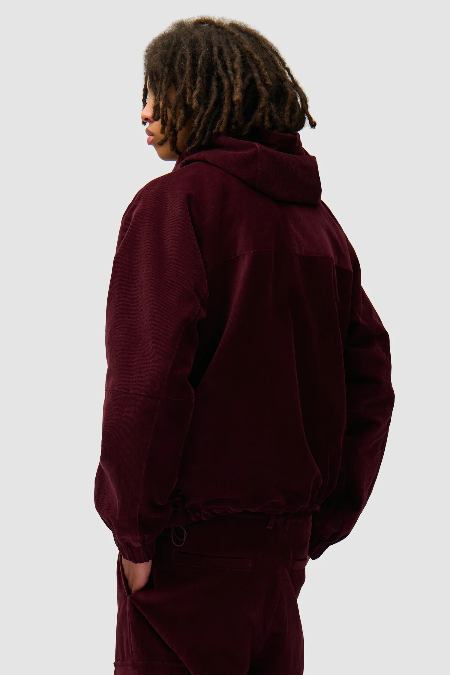 Veste technique en velours côtelé - Bordeaux - Image 3