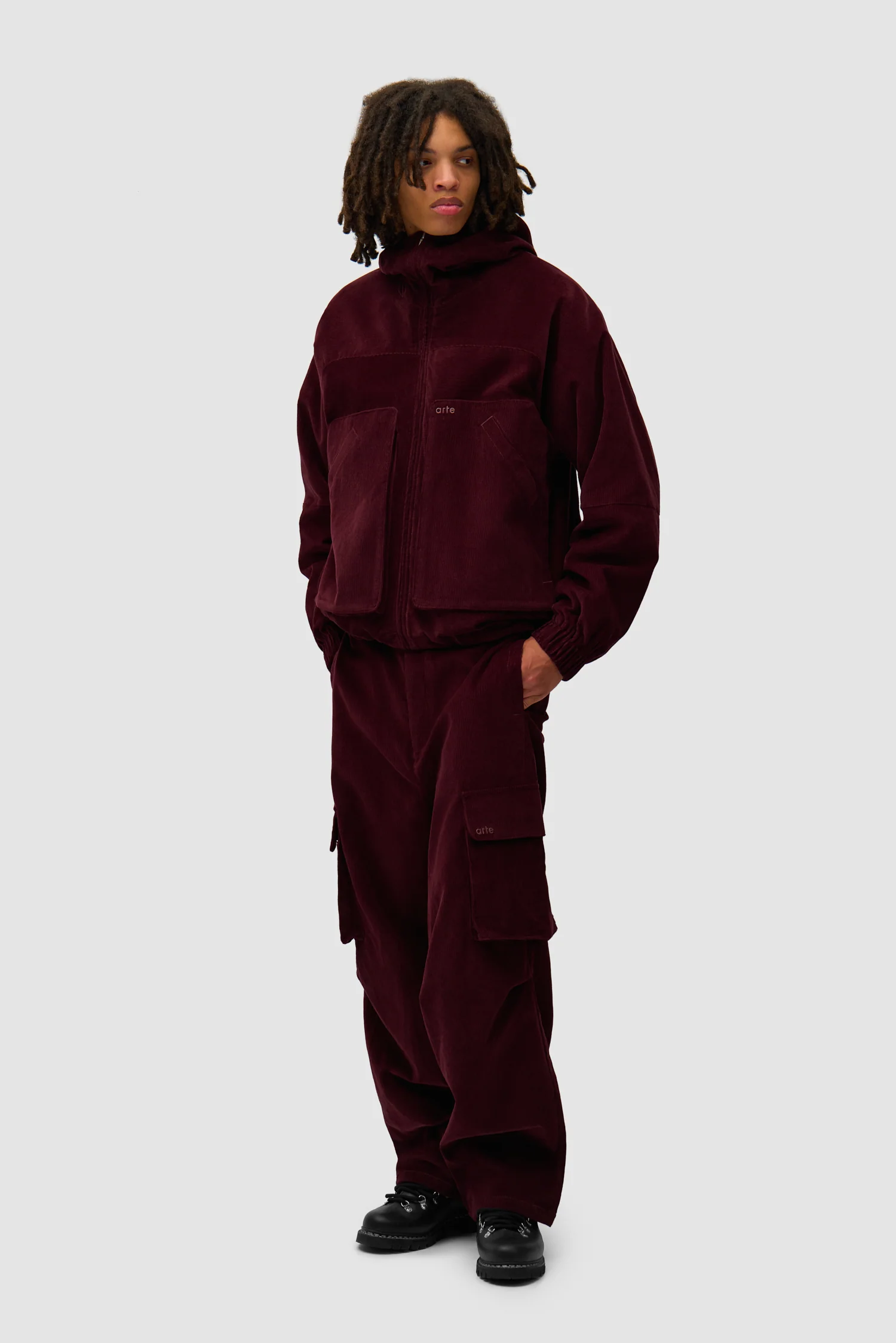 Veste technique en velours côtelé - Bordeaux - Image 4