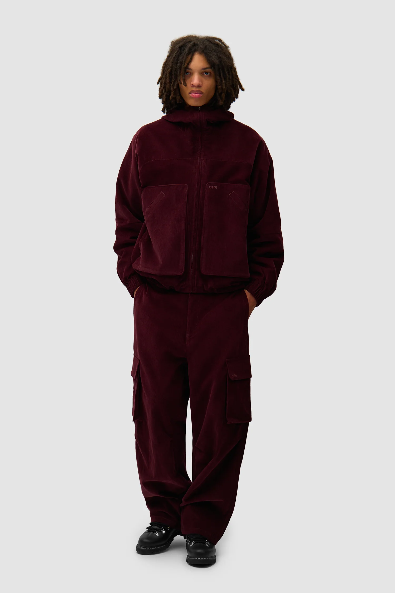 Veste technique en velours côtelé - Bordeaux - Image 5