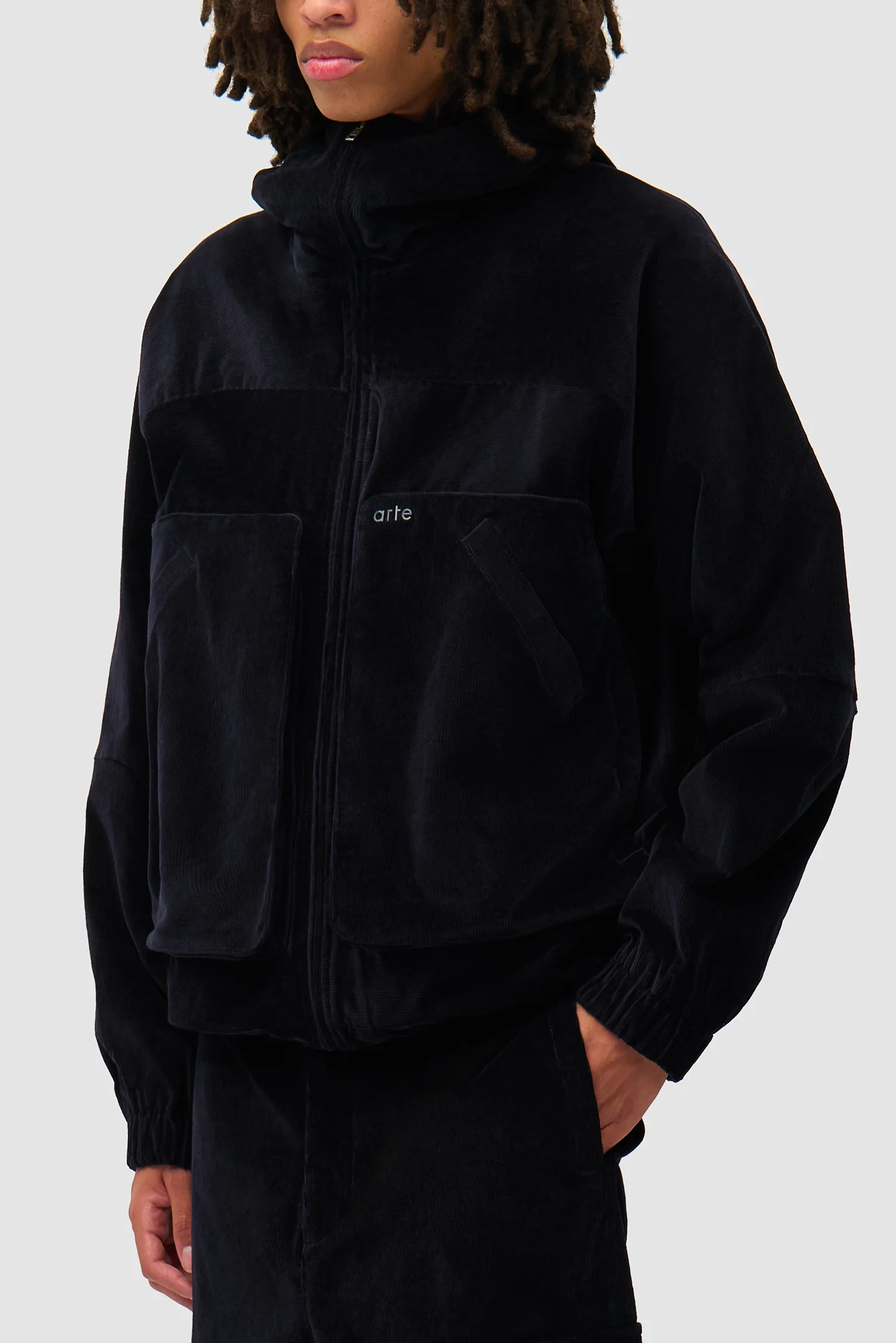 Veste technique en velours côtelé - Marine - Image 7
