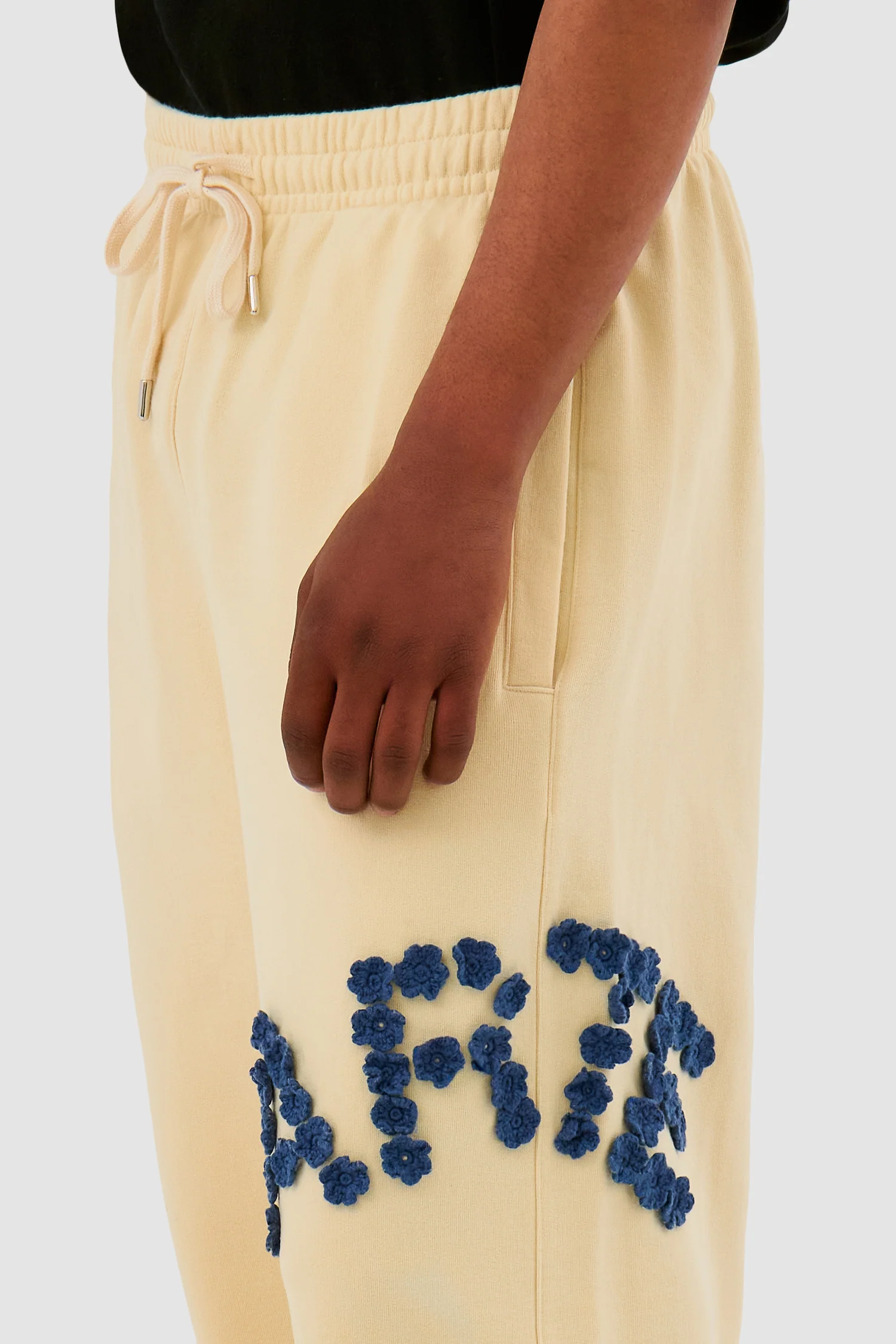 Pantalon à fleurs en crochet - Crème - Image 8