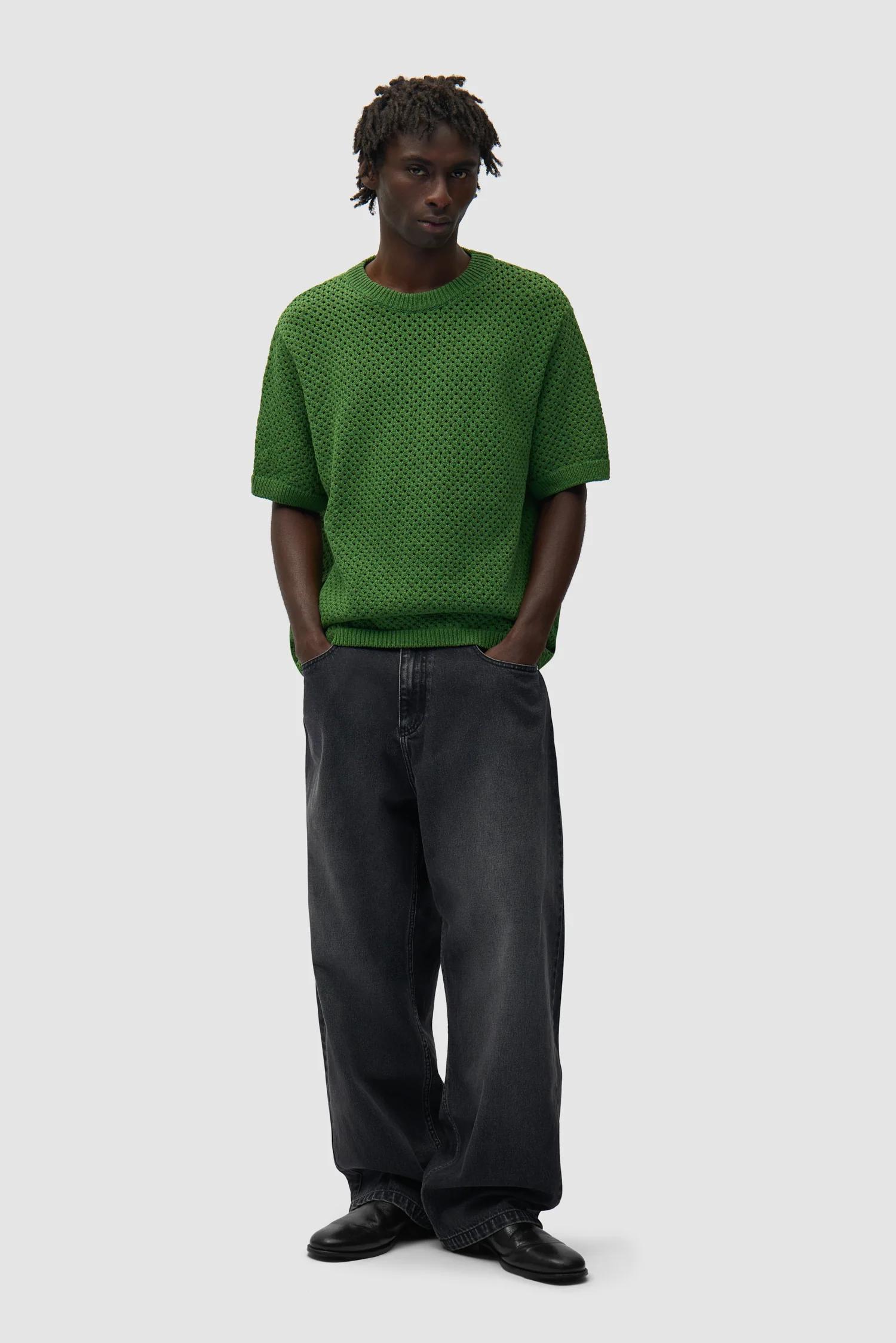 T-shirt au crochet - Vert - Image 5
