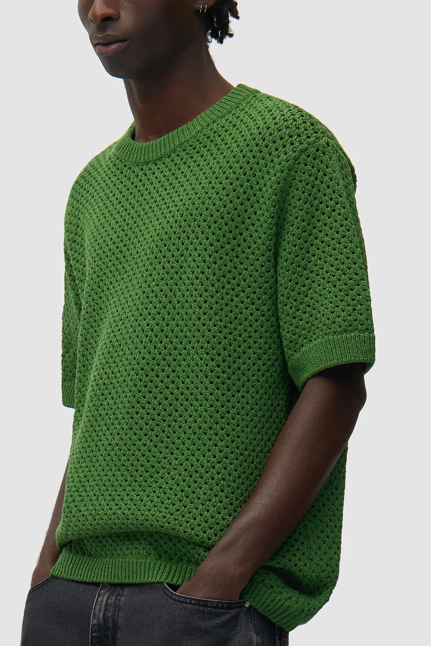 T-shirt au crochet - Vert - Image 7