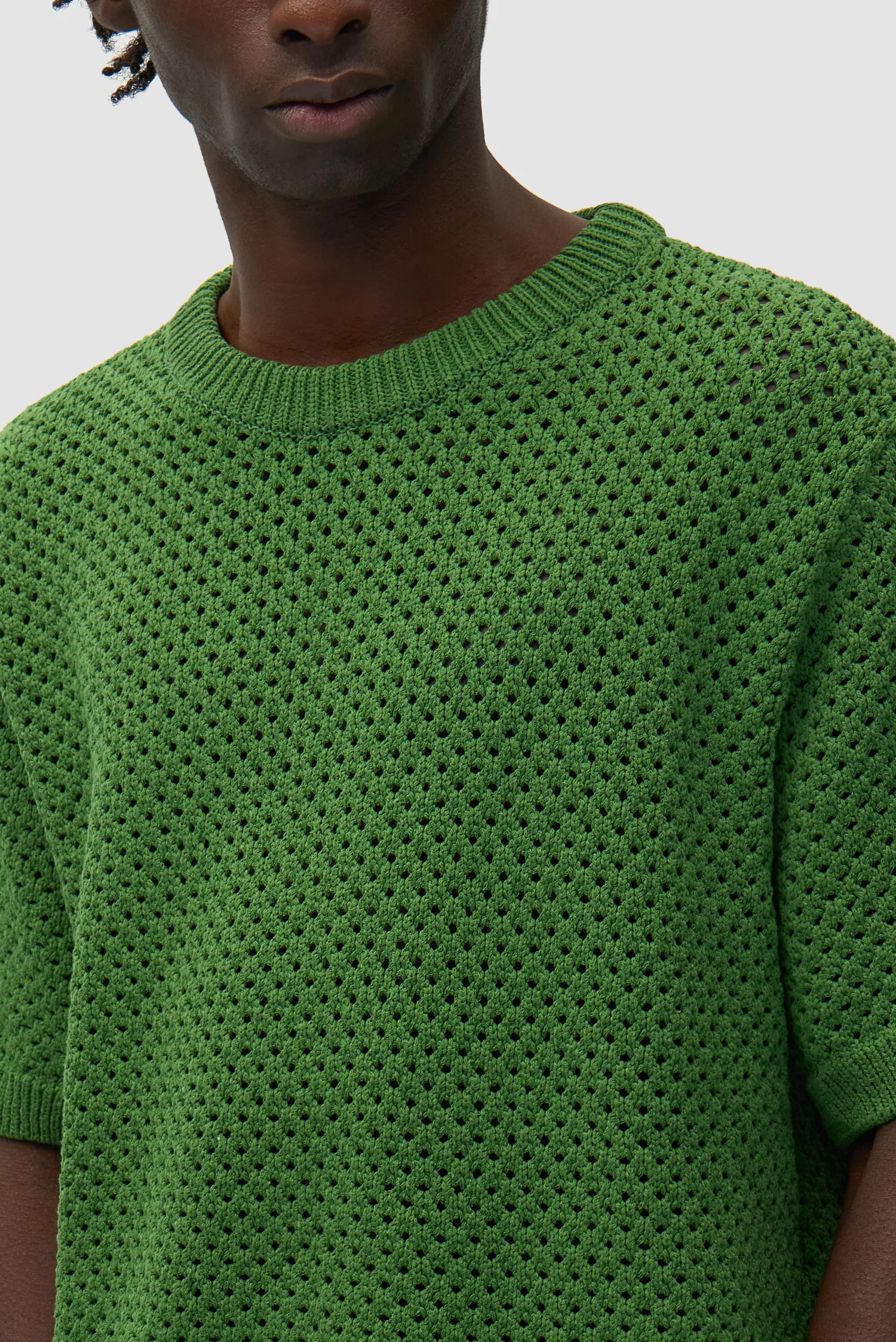 T-shirt au crochet - Vert - Image 8