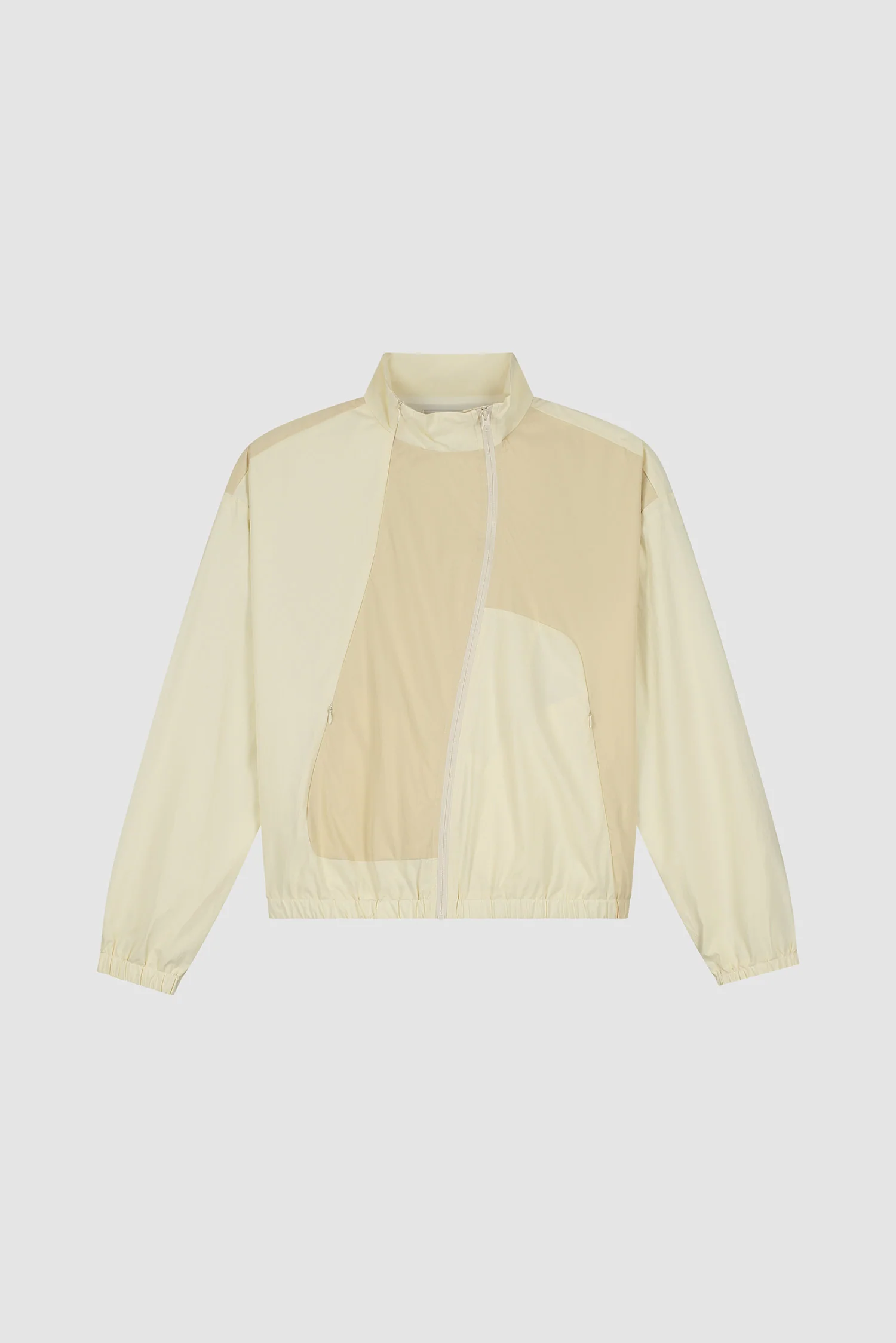 Veste à fermeture éclair incurvée - Crème - Image 10