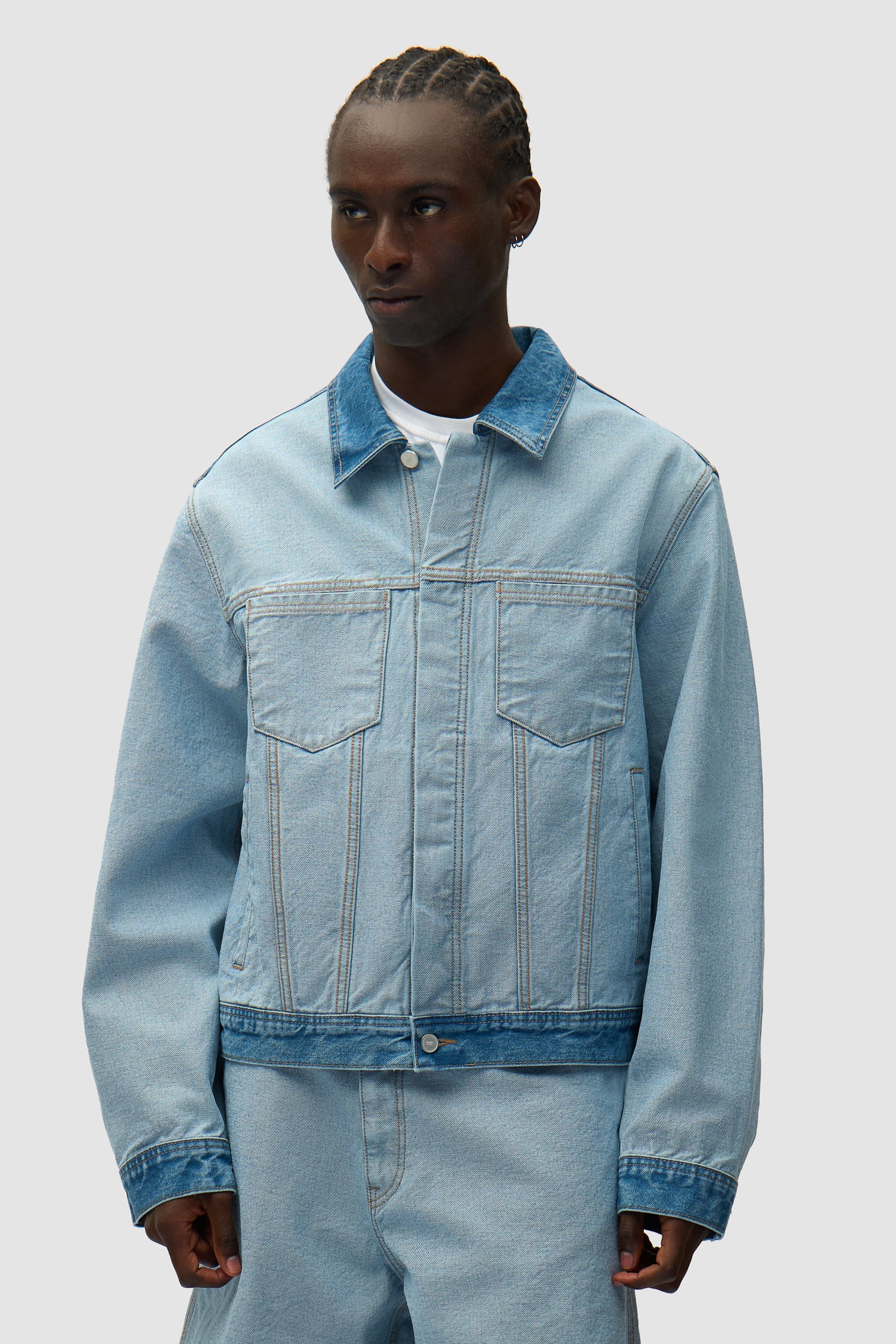 Veste en denim Inside/Out - Denim Bleach - Image 3