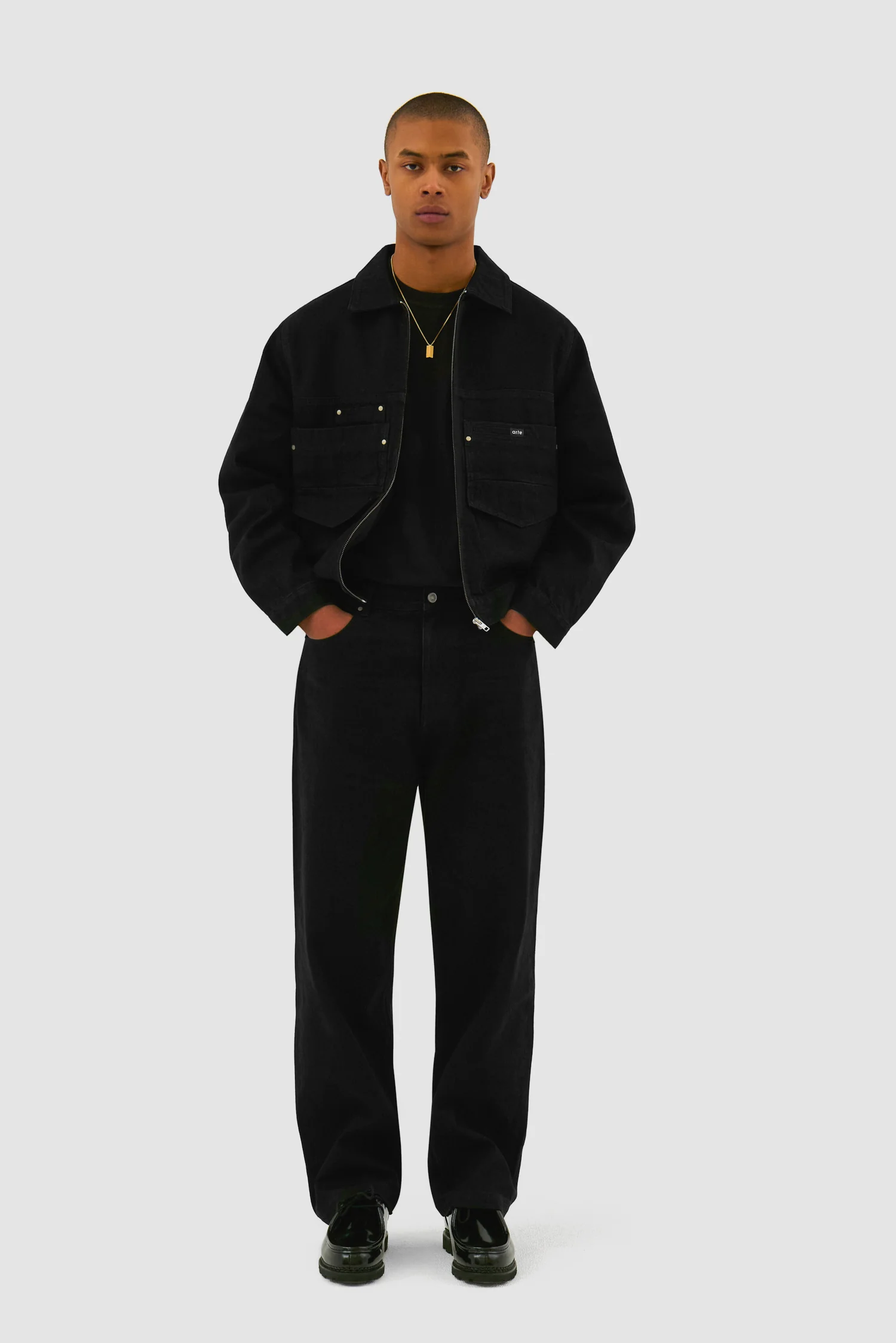 Veste en jean - Noir - Image 4