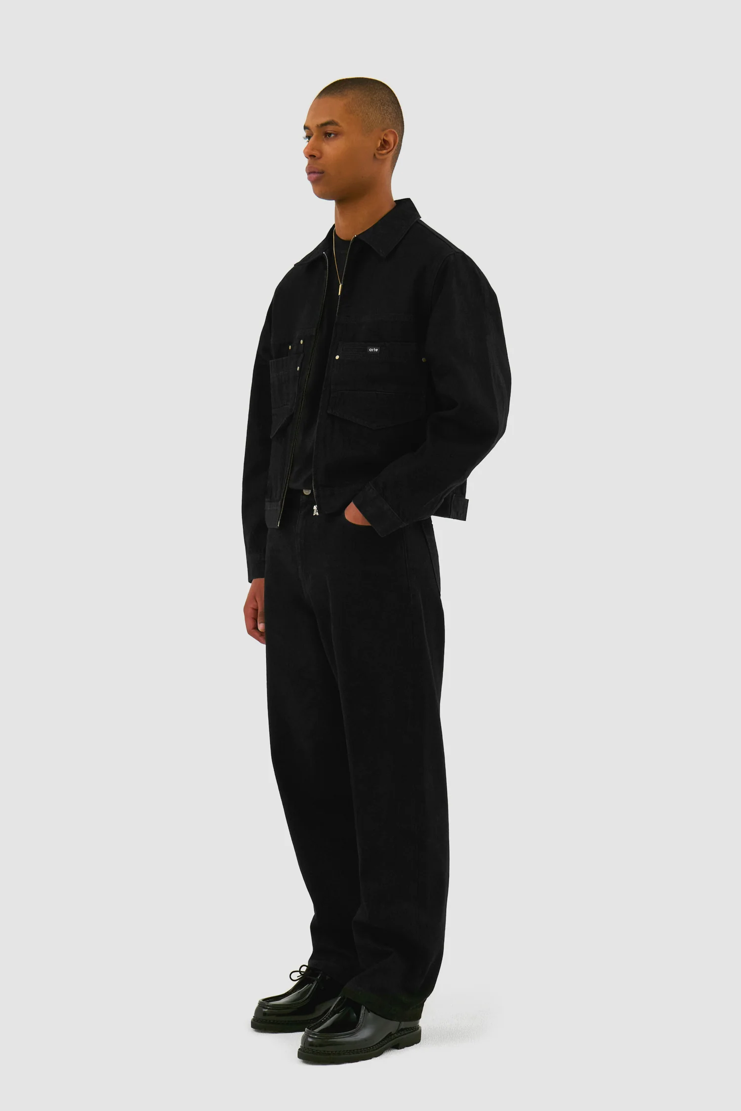 Veste en jean - Noir - Image 5