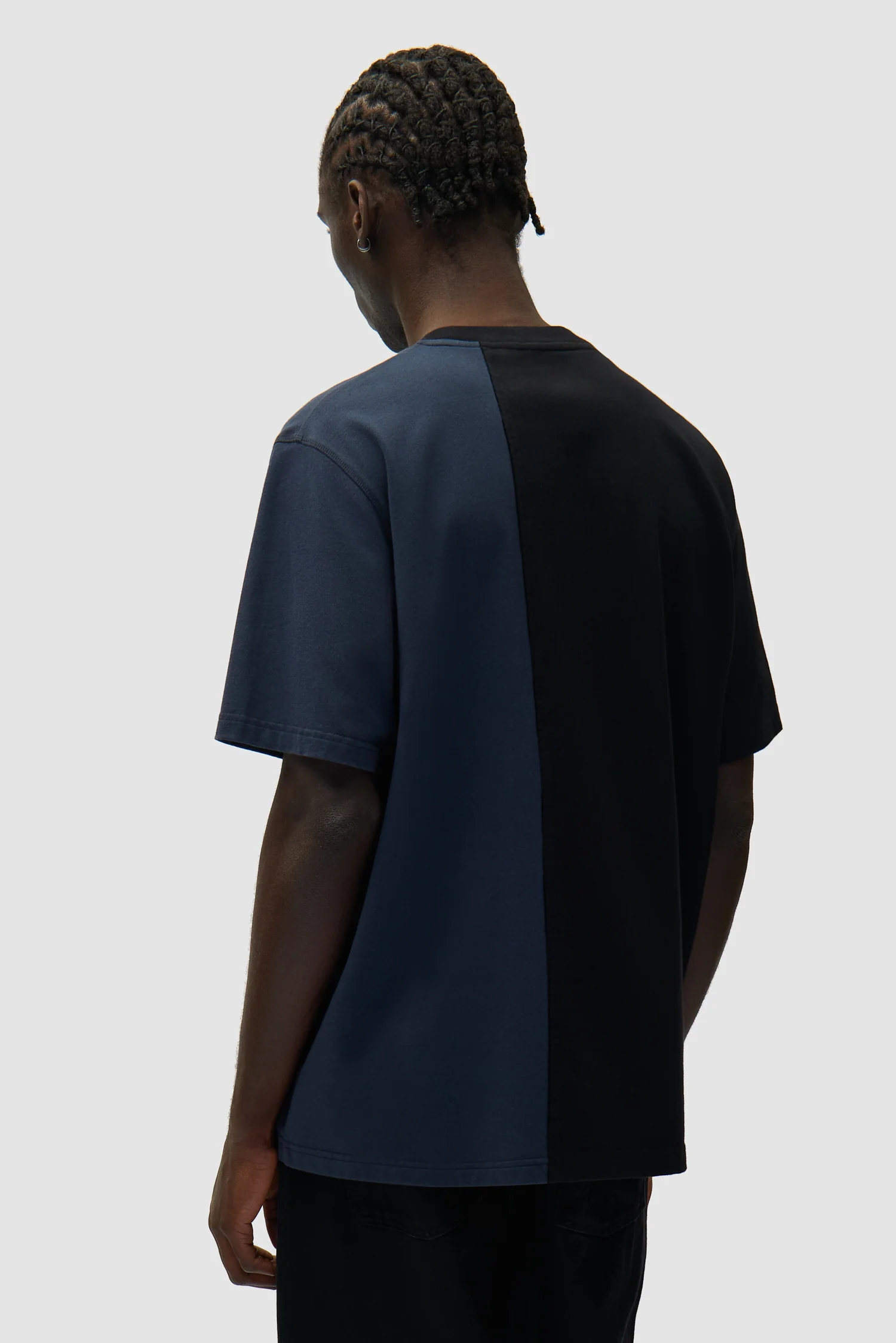 T-shirt bicolore - Bleu marine/Noir - Image 3