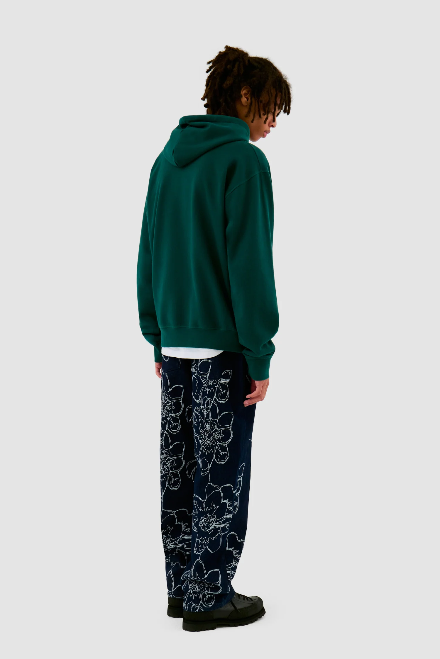 Sweat à capuche avec logo brodé - Vert - Image 6