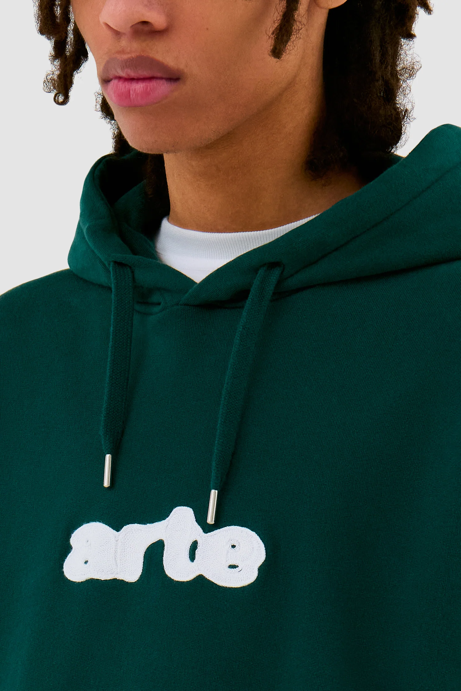Sweat à capuche avec logo brodé - Vert - Image 8
