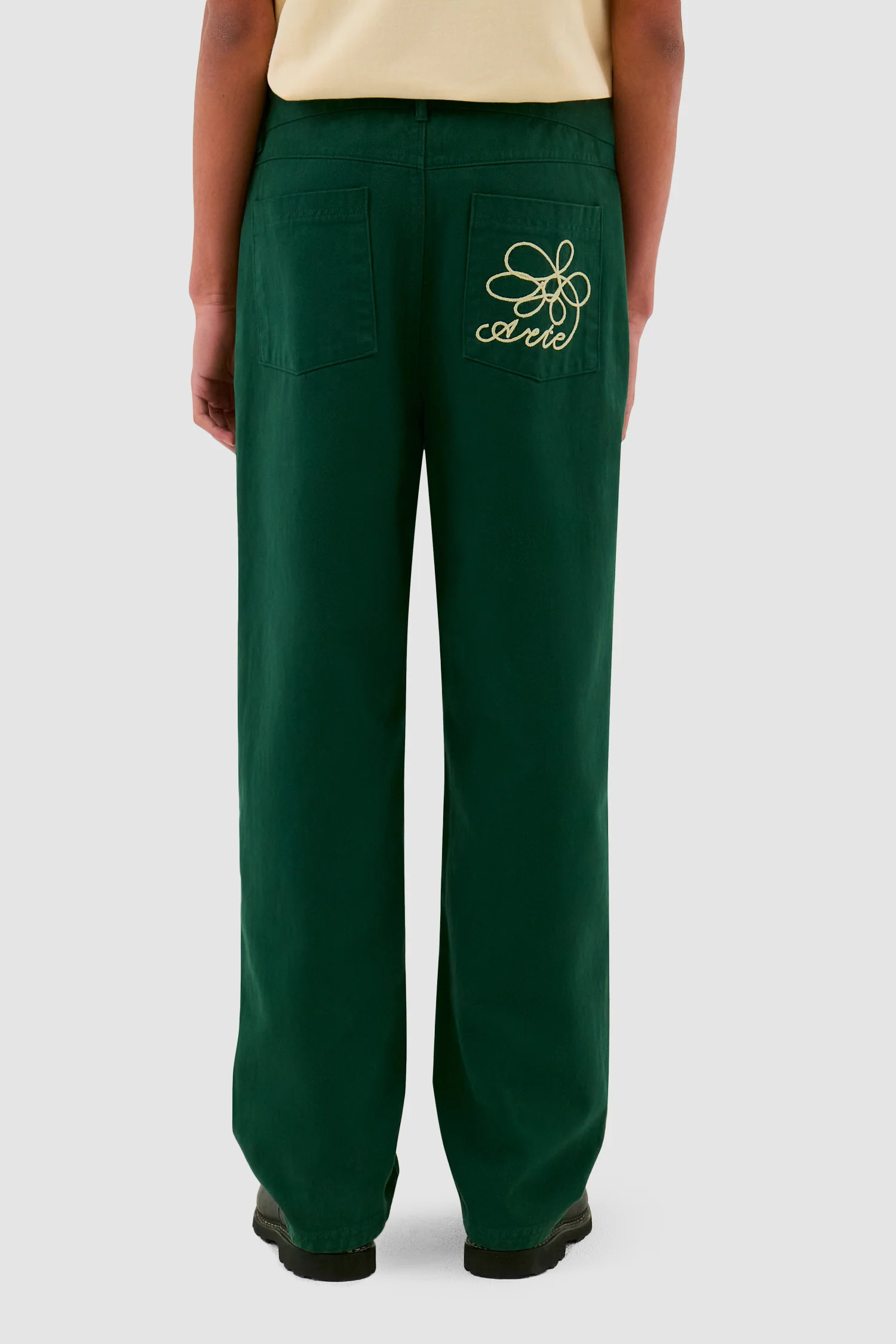 Pantalon à poches brodées - Vert - Image 2