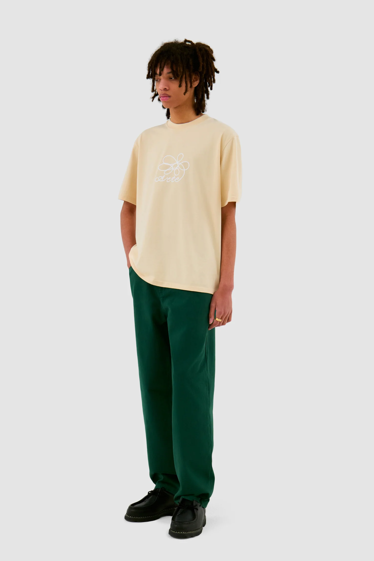 Pantalon à poches brodées - Vert - Image 5