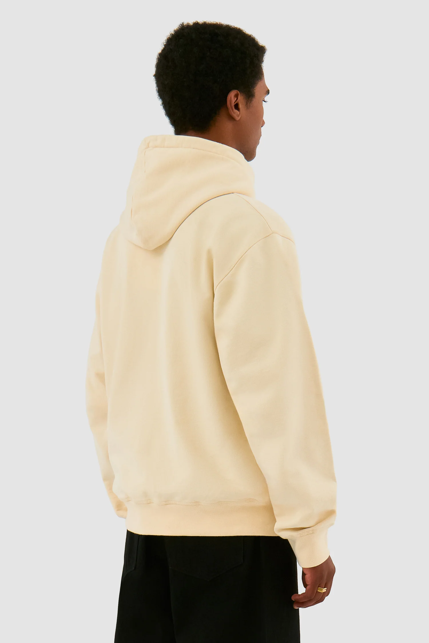 Sweat à capuche zippé brodé - Crème - Image 3