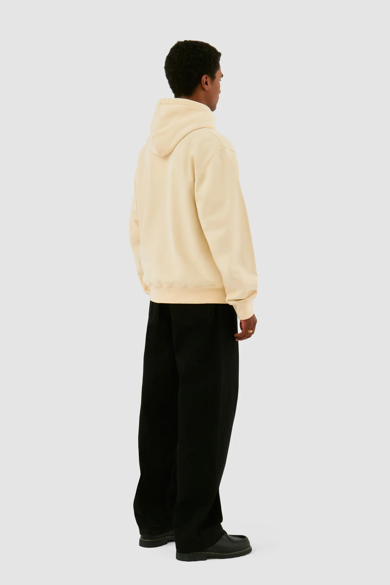 Sweat à capuche zippé brodé - Crème - Image 6