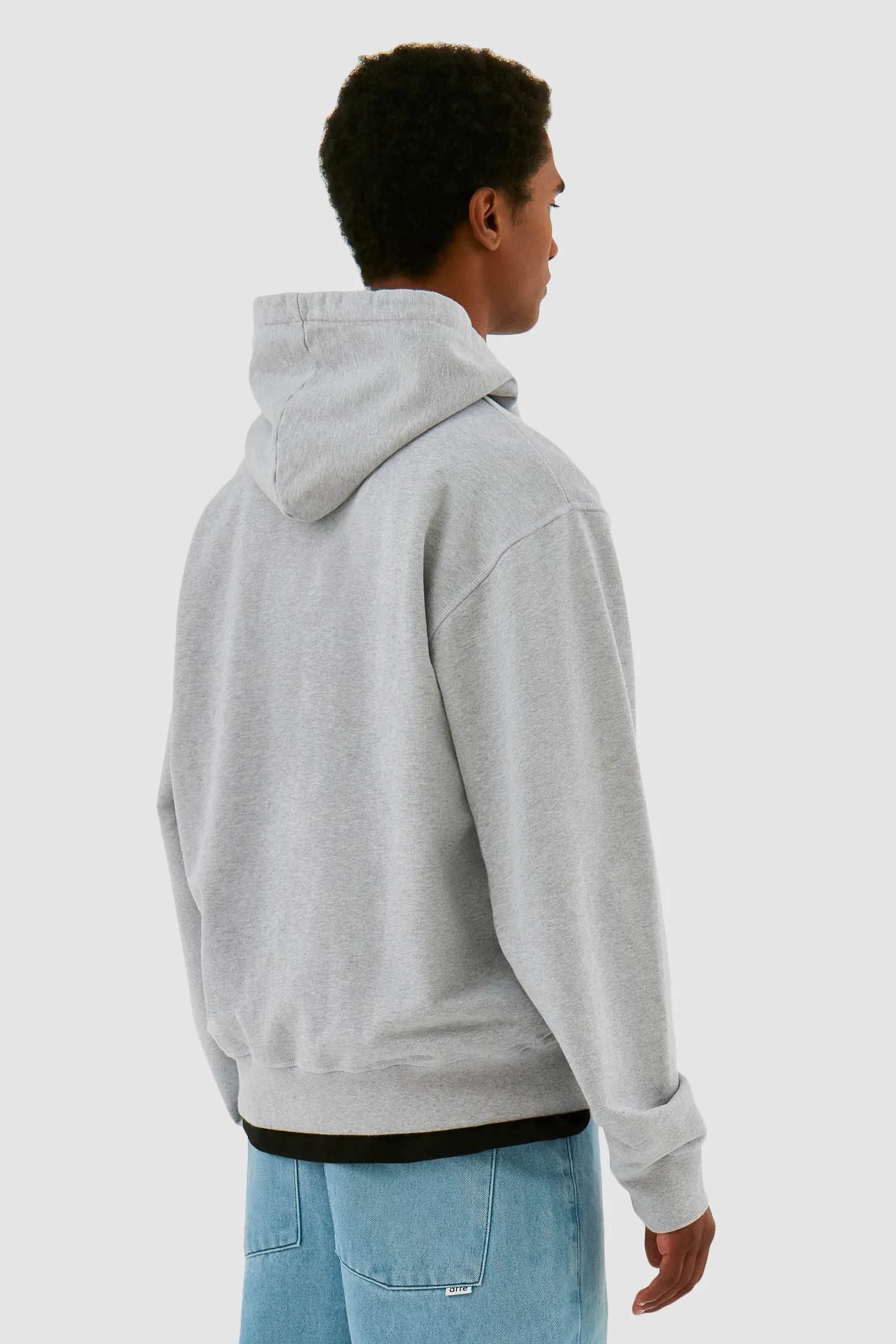 Sweat à capuche zippé brodé - Gris - Image 3